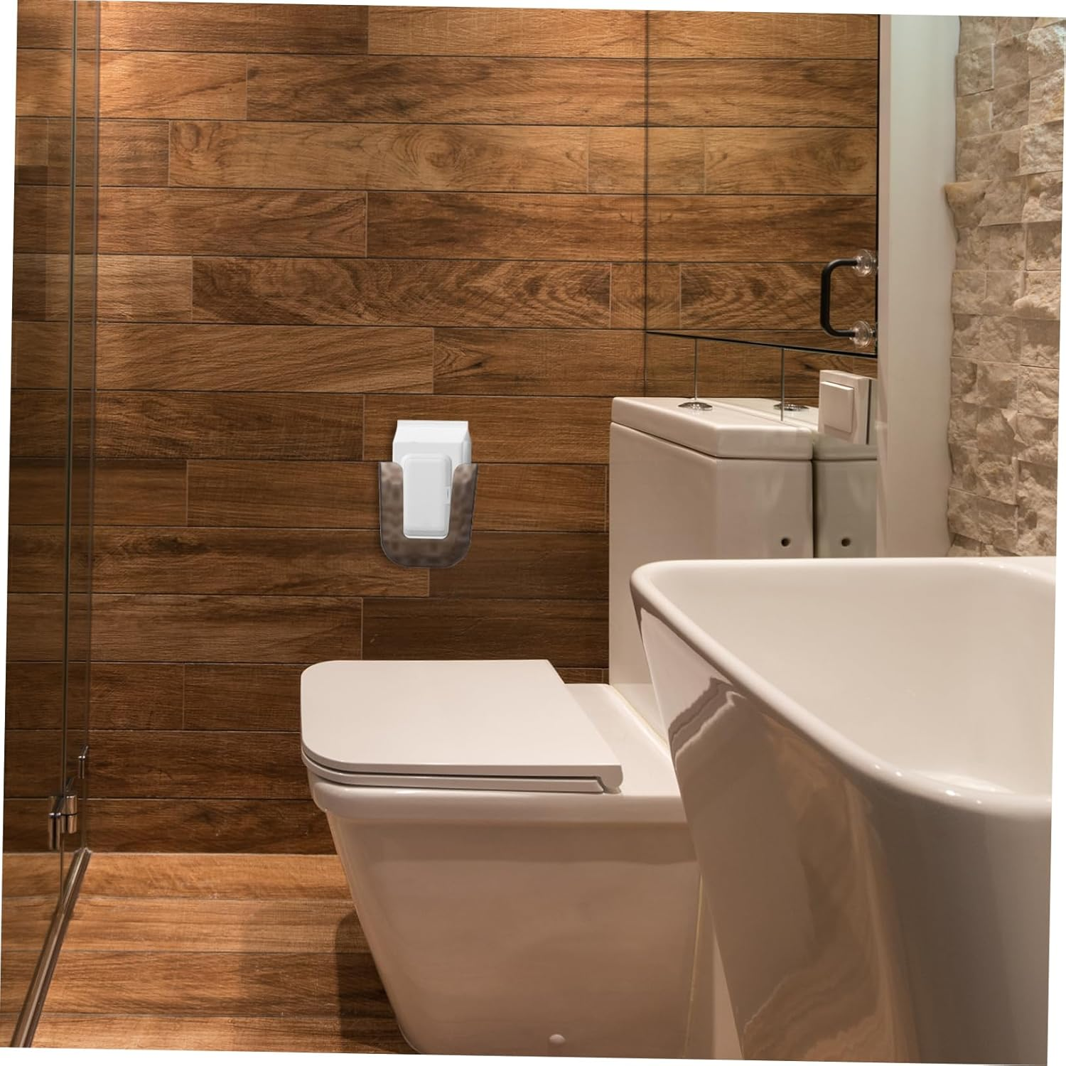 2Pcs Wall Mounted Tissue Box Wipe Storage Case Bathroom Toilet Tissue Holder Wall Hanging image number 4