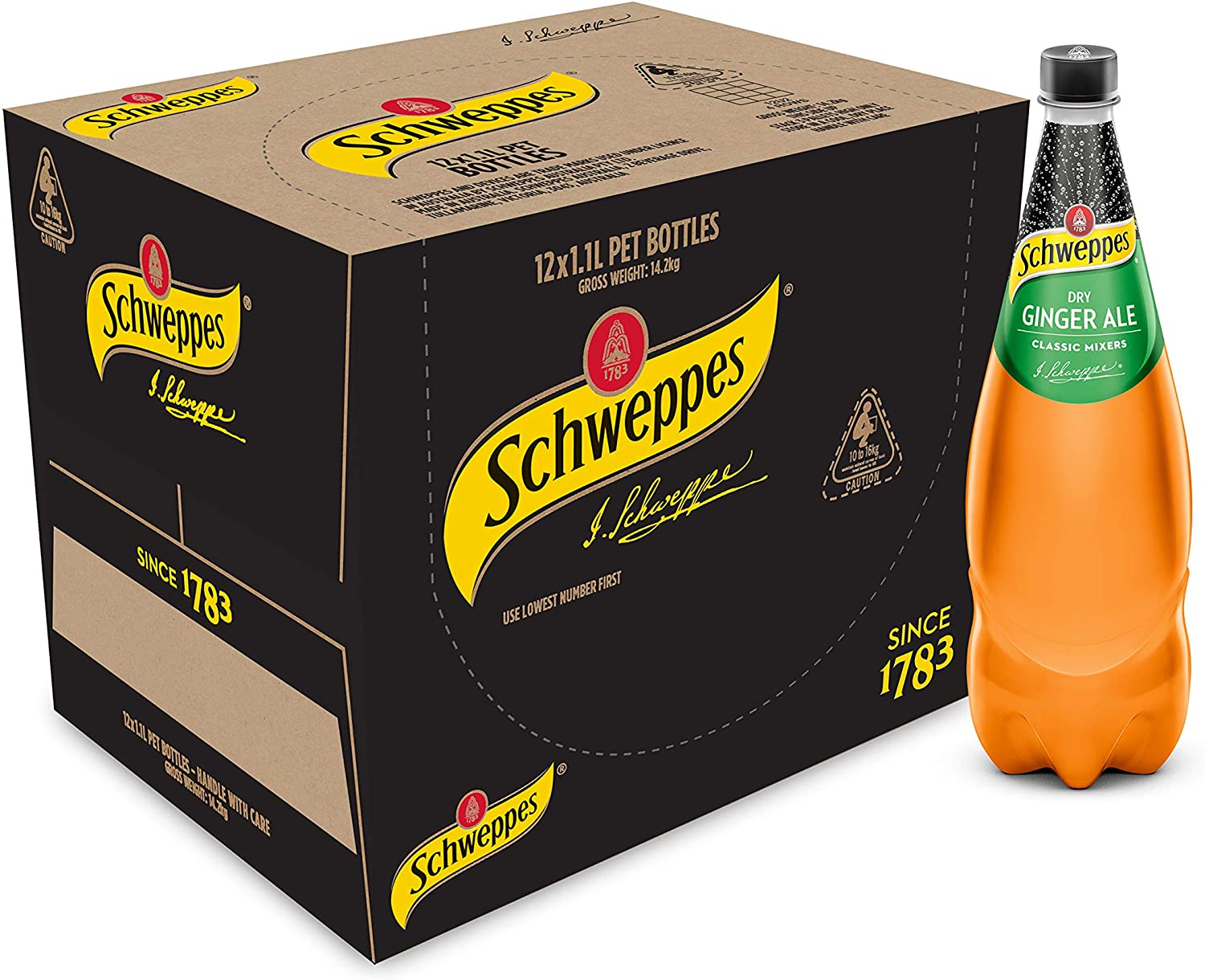Schweppes Dry Ginger Ale, 12 X 1.1L