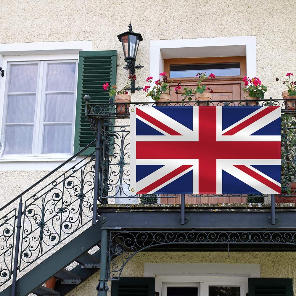 3&times;5 FT Britain Flag,Large British People National Decor,Double Side Digital Printed 75D Polyester Banner with Canvas Header Brass Grommet