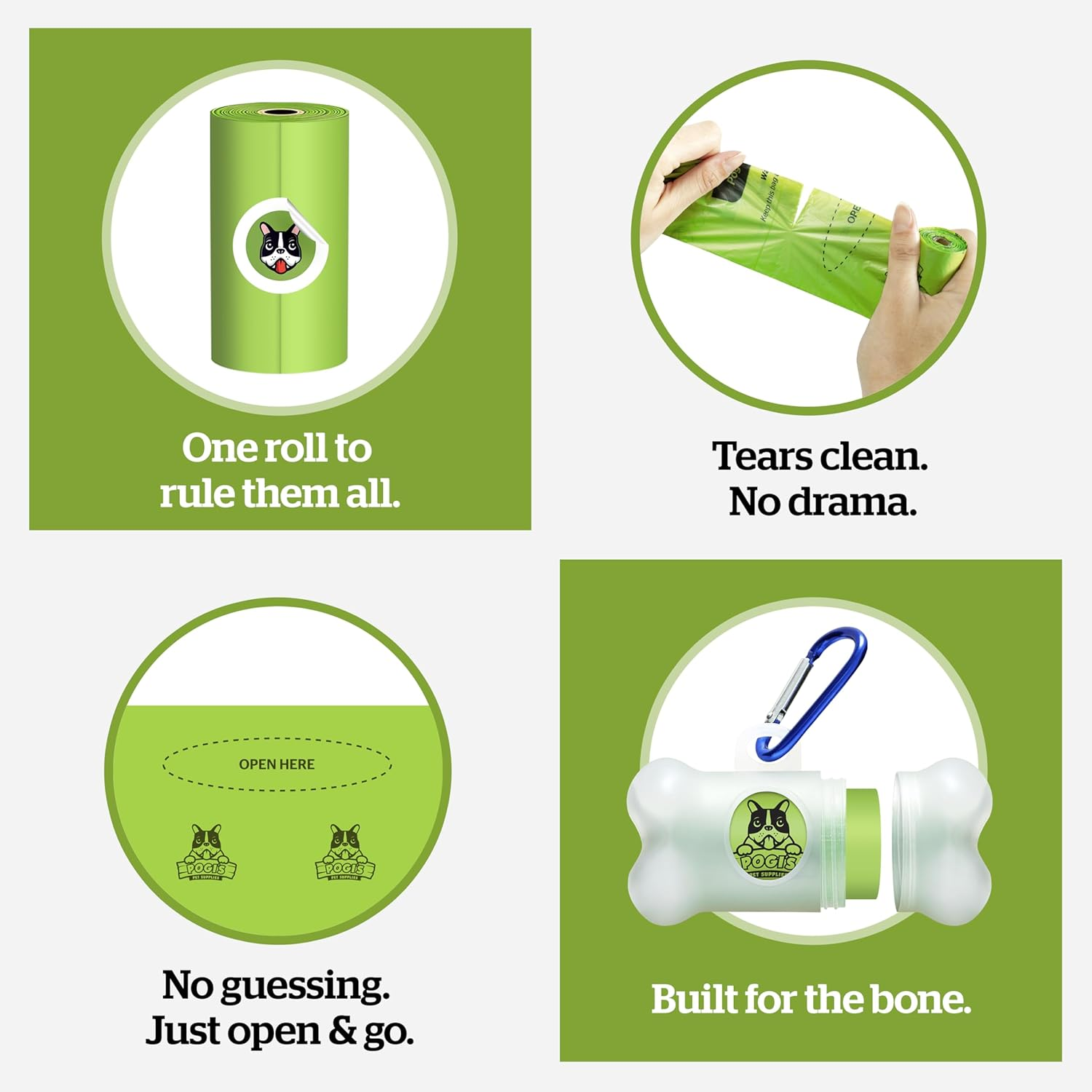 Pogi'S Compostable Dog Poop Bags - 9 Rolls (135 Bags) - Leak-Proof, Extra-Large, Plant-Based, ASTM D6400, EN 13432 Certified Poop Bags for Dogs image number 6