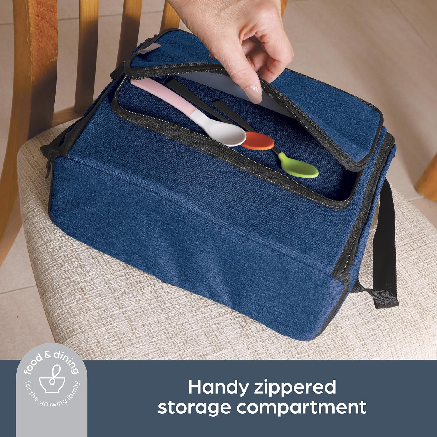 Dreambaby Grab &lsquo;N Go Travel Booster Seat &ndash; Portable Toddler High Chair for Dining (6M-5Y) with Storage & Shoulder Strap image number 6