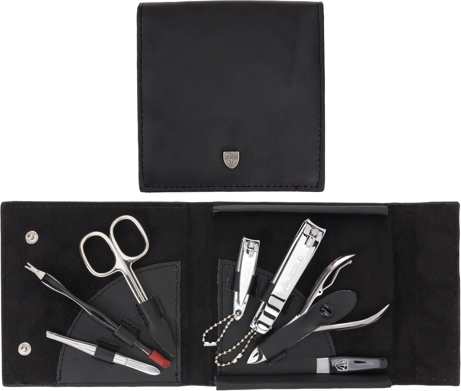 3 Swords Germany - Brand Quality 7 Piece Manicure Pedicure Grooming Kit Set for Professional Finger & Toe Nail Care Scissors Clipper Fashion Leather Case in Gift Box, Made by 3 Swords (84322)