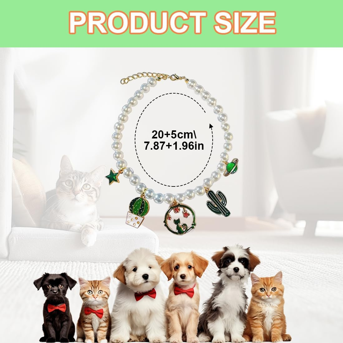 Cat Chain Collar, Link Dog Collar with Secure Buckle Cat Pet Necklace Chain Jewellery Accessories for Small Medium Dogs Cats Links Dog Collar