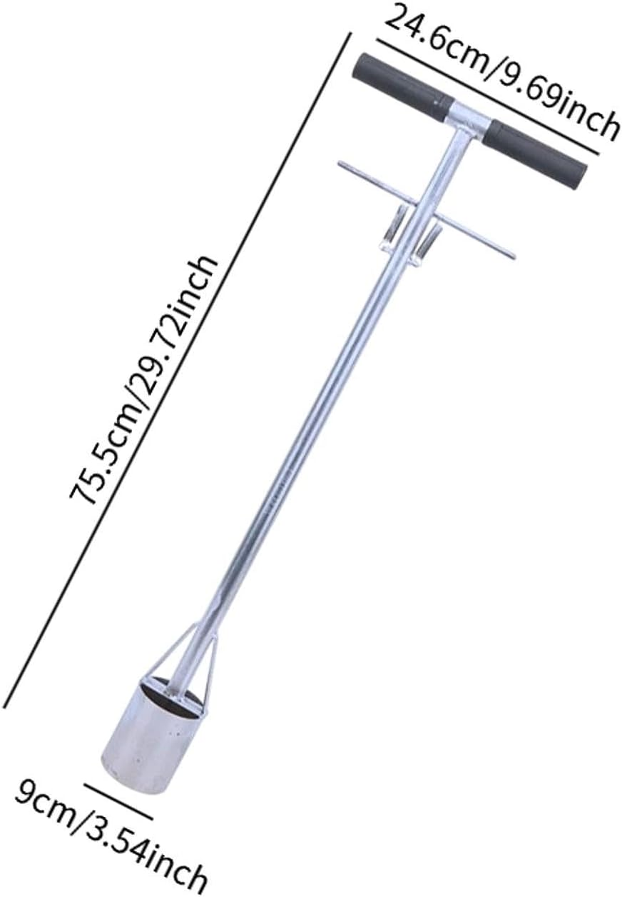 Qianly Manual Transplanter for Lawn Plug, Bulb Planting and Soil Sampling Tool, 9Cm Diameter image number 5