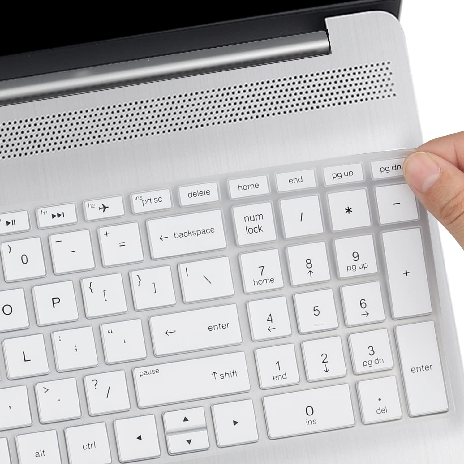 Keyboard Cover Compatible 2020 2019 17.3" HP Envy 17 Series 17M-Ae011 17M-Ae111 /17.3 Hp 17-Bs Series 17-Bs010 17-Bs020 17-Bs019 17-Bs049 /15.6" HP Envy X360 15/15.6" Pavilion 15 -White image number 2