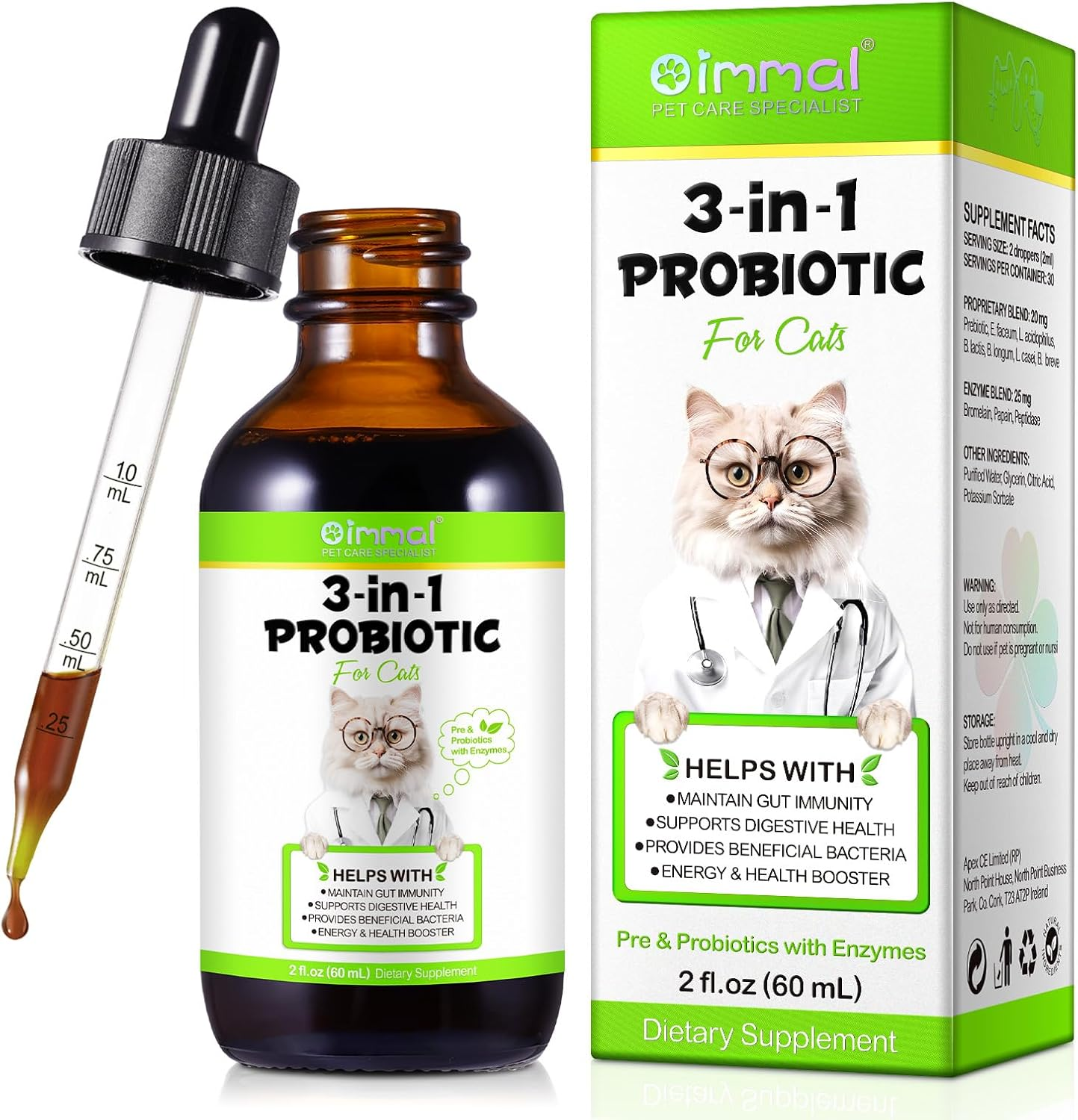 Probiotic for Cats, Natural Pet Probiotic, Pet Supplements, Supports Gut Health, Liquid Probiotic - 60 Ml / 2 Fl.Oz image number 5
