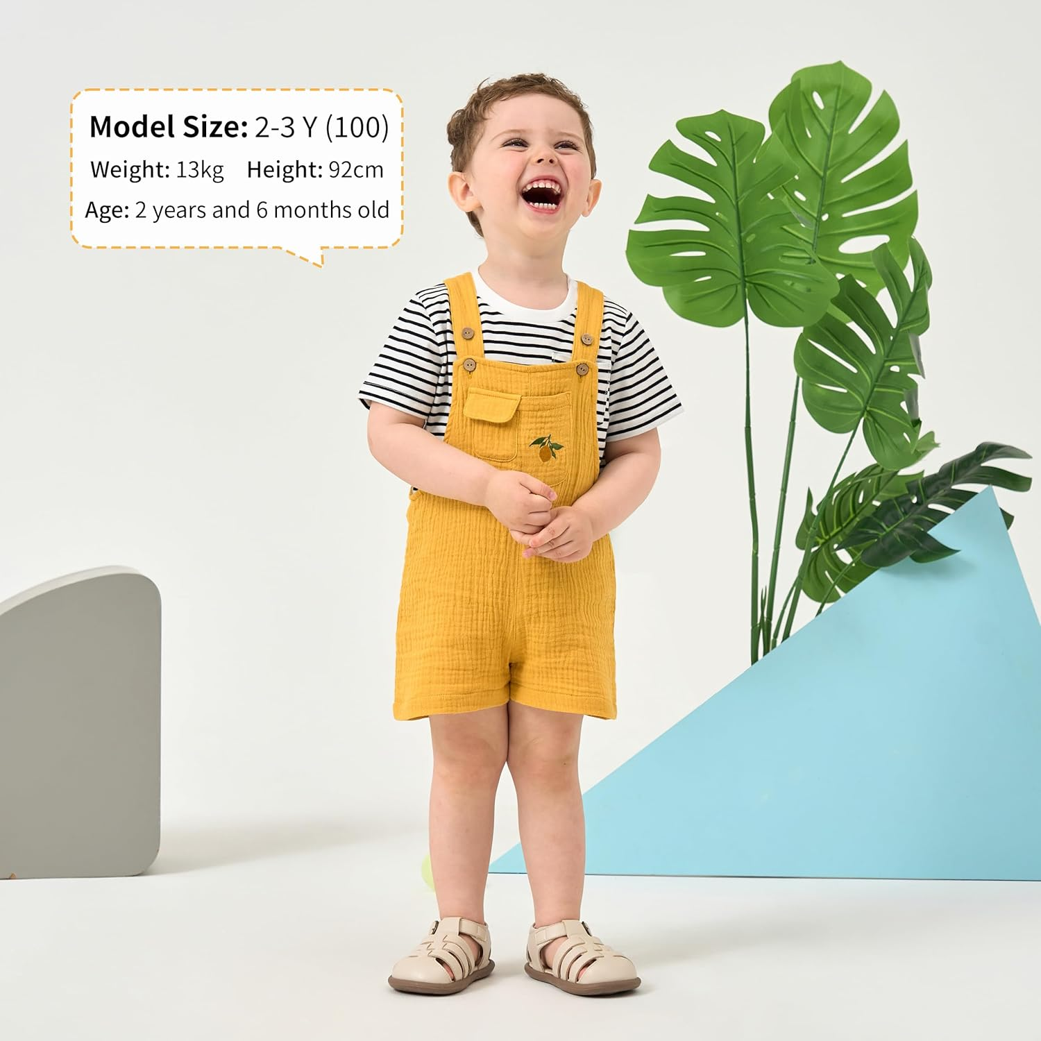 Volunboy Baby Boys Summer Clothes Stripe T-Shirt Shortall Set Toddler Short Overalls Cotton Unisex Jumpsuits image number 1