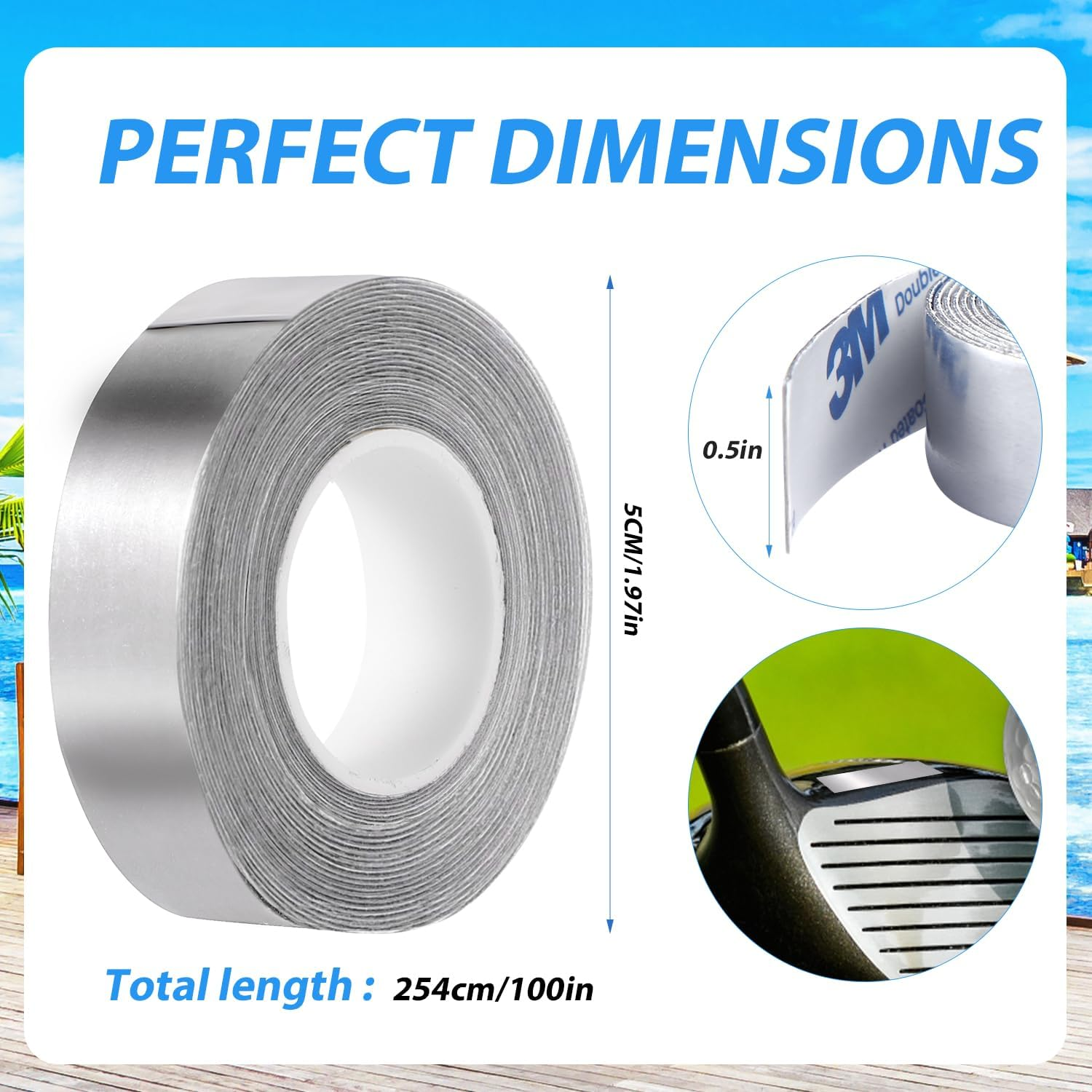 1 Gram/Inch Lead Tape for Pickleball Paddles, 1/2'' X 100'' Pickleball Lead Weight Tape for Golf Adhesive Lead Tape for Golf Club Racquet Tennis Racket image number 6