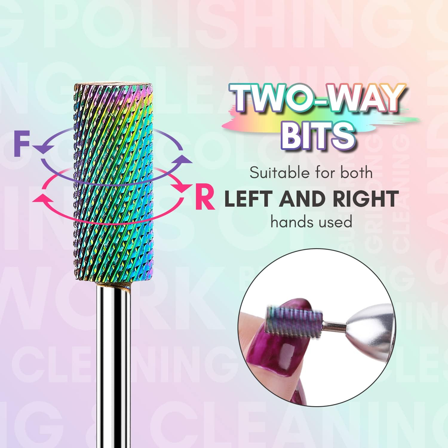 Makartt Nail Drill Bits Set, 10Pcs Tungsten Carbide, Remove Acrylic Poly Nail Gel Nail Polish B-36, 3/32 Inch for Acrylic Gel Nails Cuticle Manicure Pedicure