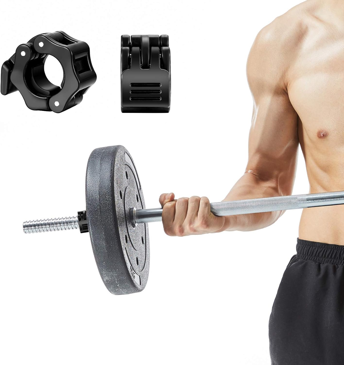 Pack of 4 Dumbbell Clasps, 30 Mm Barbell Clamps Collar Clips Locking Quick Release for Workout Weightlifting image number 5