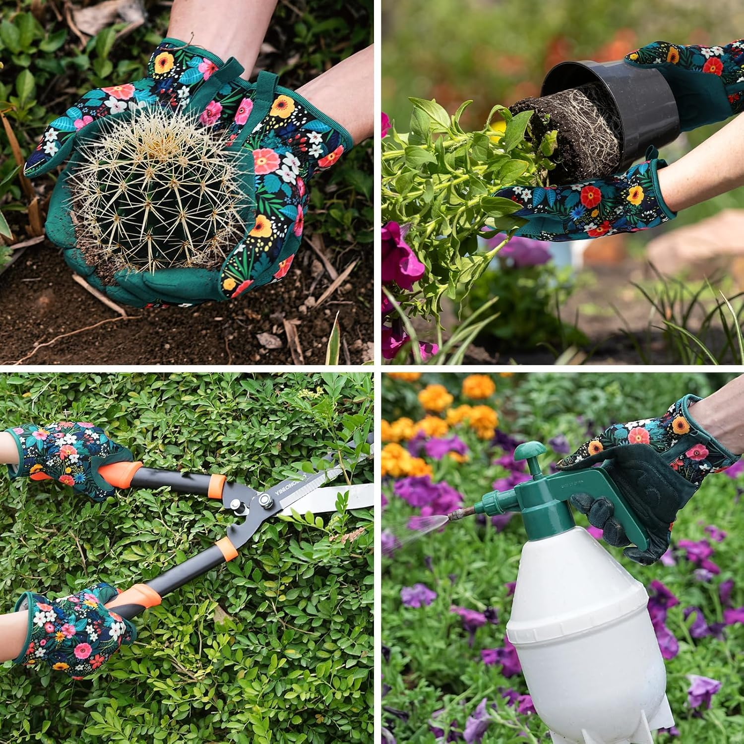 Gardening Gloves for Women, Breathable Leather Garden Gloves with Grip, Thorn-Proof Puncture-Resistant Work Gloves image number 3