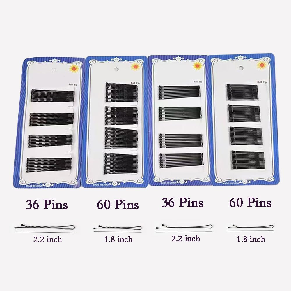 Black Bobby Pins Set, 4 Cards 192 Pcs, Small Mini Hair Styling, Secure Hold for Women and Girls, Perfect for Updos, Buns, and Flyaways image number 4
