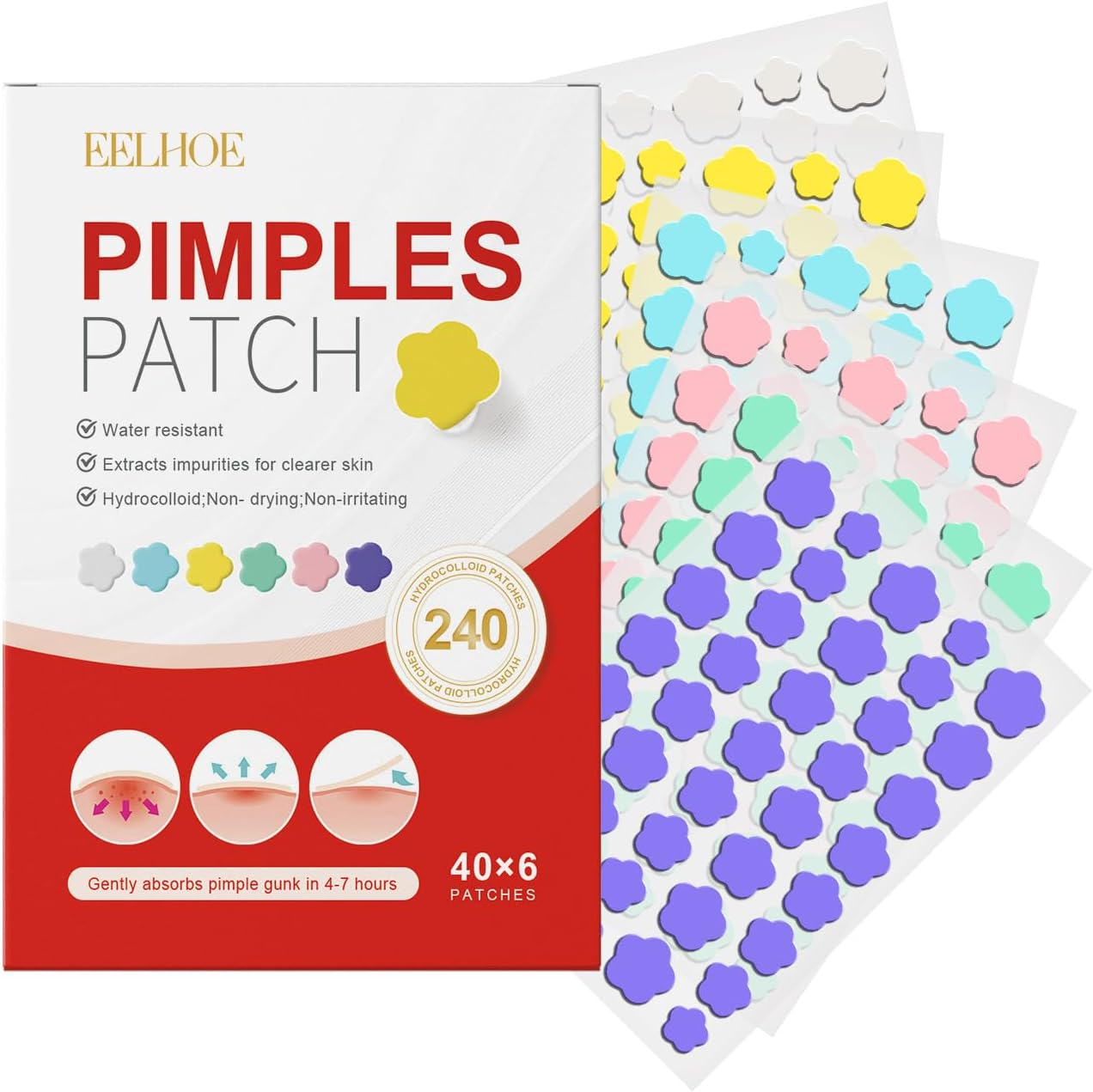 Acne Pimple Patch &ndash; 360Pcs Hydrocolloid Spot Stickers for Face, Invisible & Waterproof, Suitable for All Skin Types