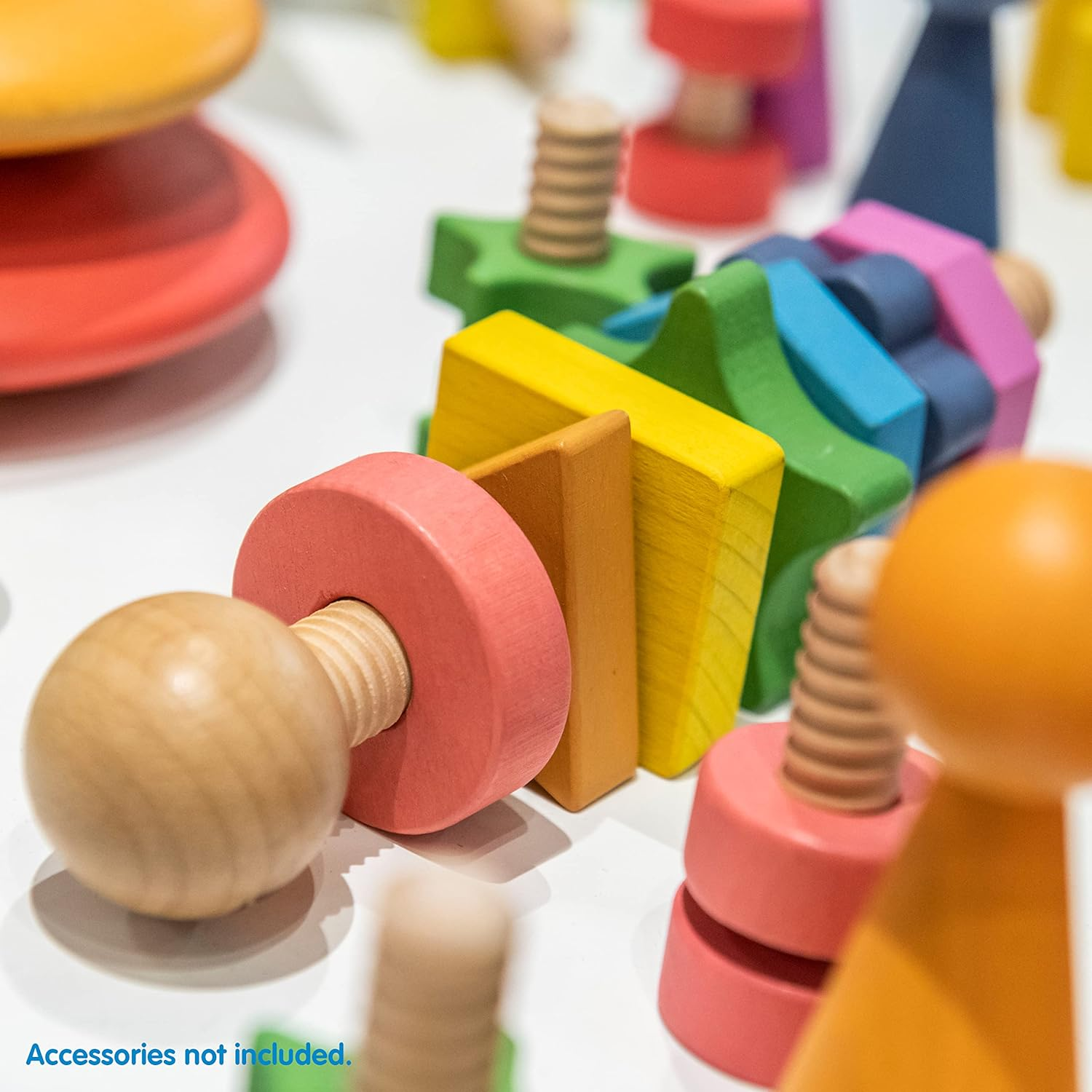 Tickit 74003 Rainbow Wooden Twister-7 Colours and 7 Shapes image number 4