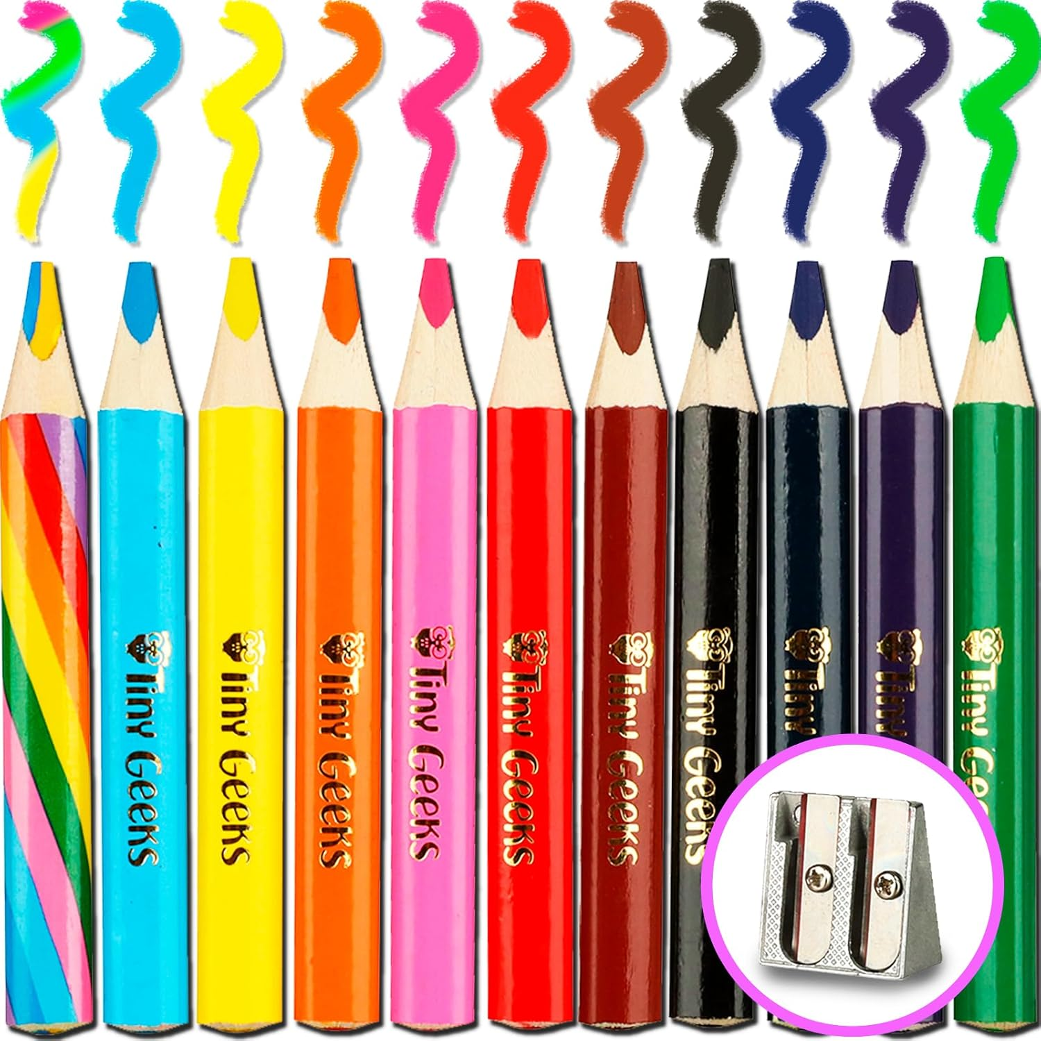 Jumbo Pencils Triangle Short Colored Pencils for Kids and Rainbow Pencil +Sharpener -Perfect for Preschool Toddlers and Beginners +Recommended by Teachers & Experts +Party Favours +Art/School Supplies image number 5