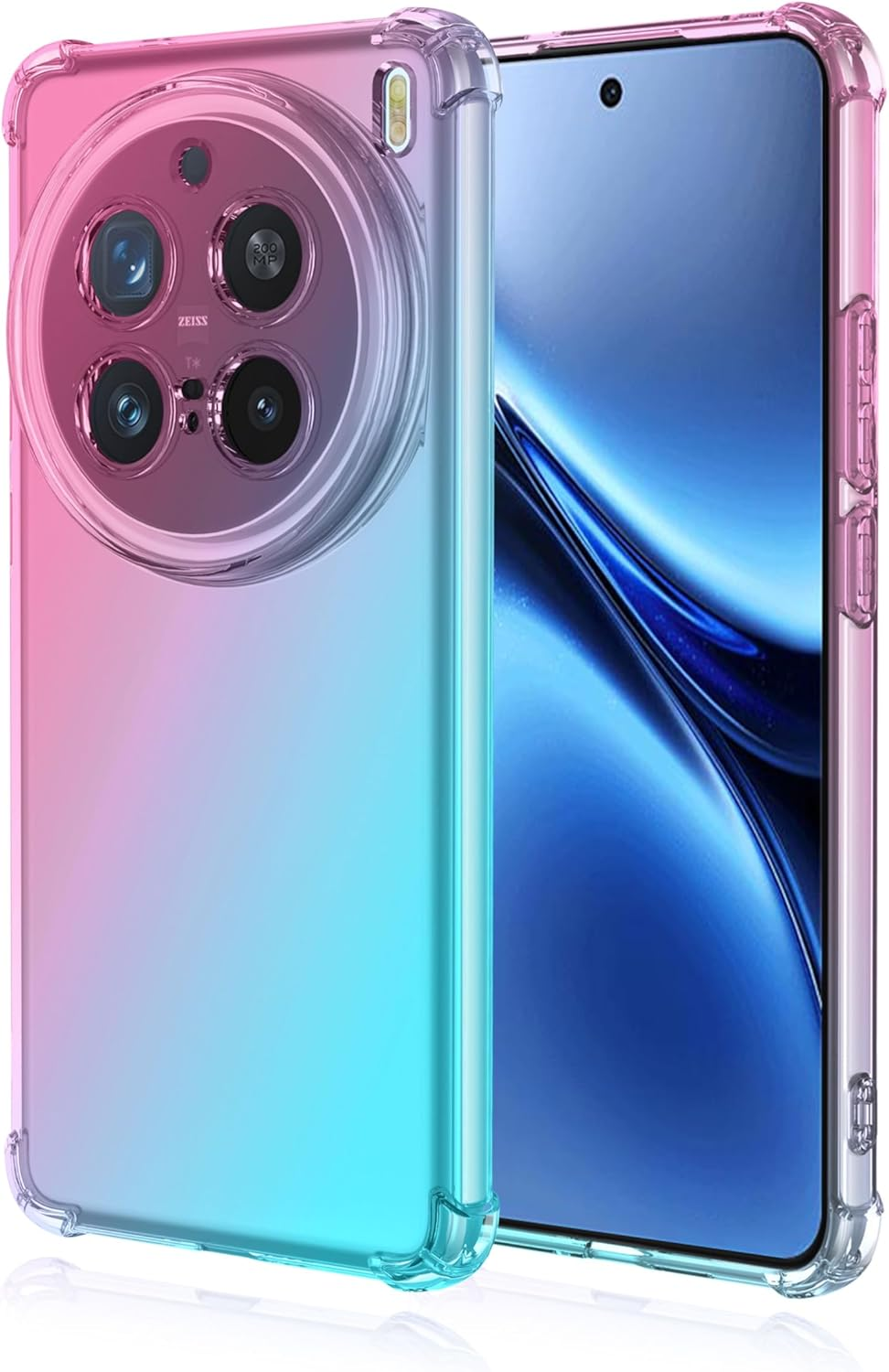 COMAKU Vivo X200 Pro Case - Ultralight Slim TPU Mobile Phone Case with Shockproof Protection, Stylish, Transparent Gradient Design for Vivo X200 Pro - Purple Blue