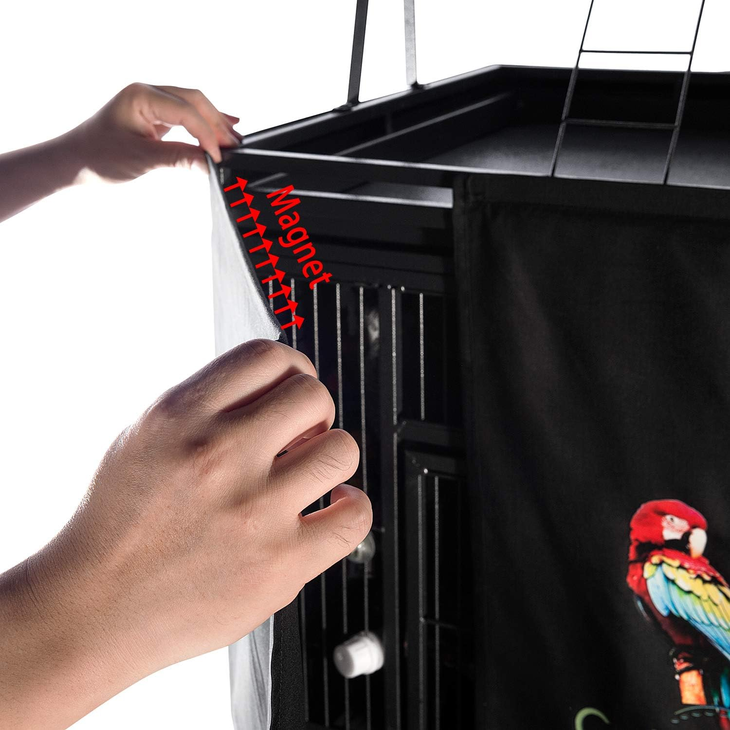 Colorday Good Night Bird Cage Cover for Large Bird Cage with Play Top,Black Large image number 3