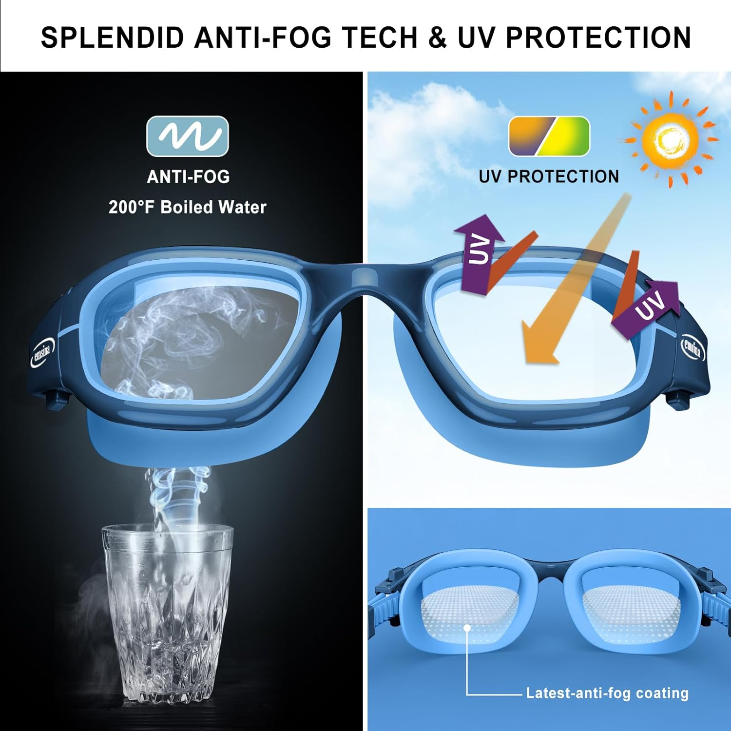 Kids Swim Goggles,Super Anti-Fog Swimming Goggles for Kids Age 7-12 Boys and Girls image number 5