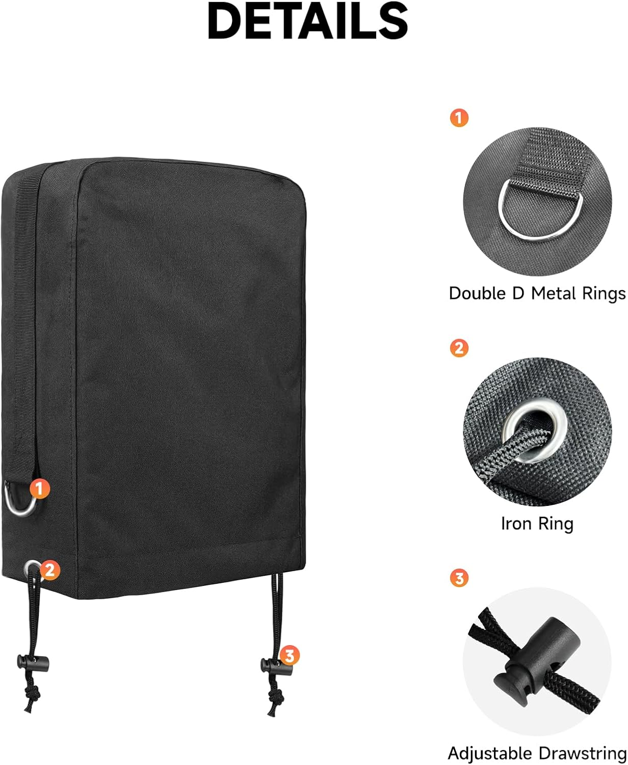 Roastove RV Electric Tongue Jack Cover Waterproof 600D Oxford Fabric Universal Trailer Jack Protective Cover for outside Camper RV Accessories-Black 14&Prime;(H) X 5&Prime;(W) X 10&Prime;(D) image number 3