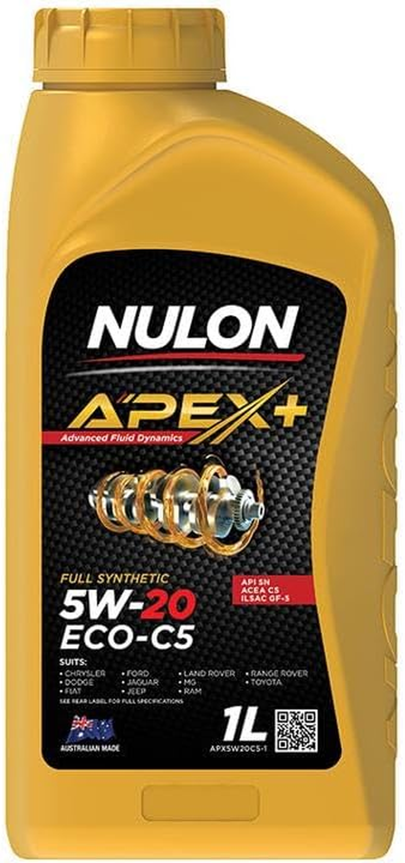 Nulon APEX+ 5W-20 ECO C5 Engine Oil 1L Full Synthetic APX5W20C5-1 image number 1