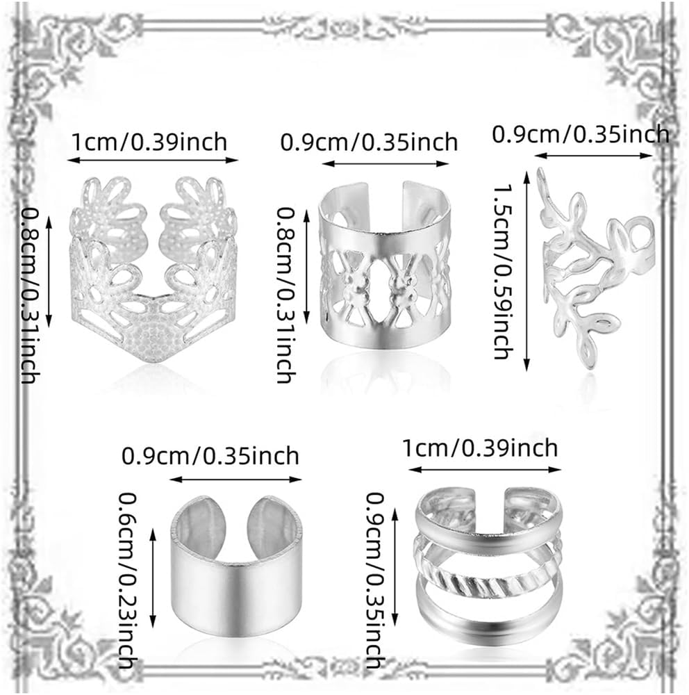 TSUOUKL Pack of 50 Golden Hair Clips for Braids, Dreadlock Accessories and Loc Jewellery - Cuff Clips and Spirals for Men, Women and Children, Perfect Hair Accessories for Any Occasion image number 5