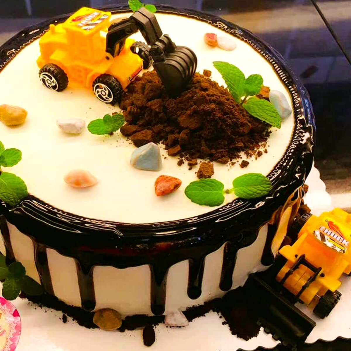 18 PCS Construction Cake Toppers Vehicles Cake Decoration Set Excavator Tower Crane Cupcake Topper Traffic and Road Sign Decor Happy Birthday Party Supplies Favors for Kids Boys image number 2