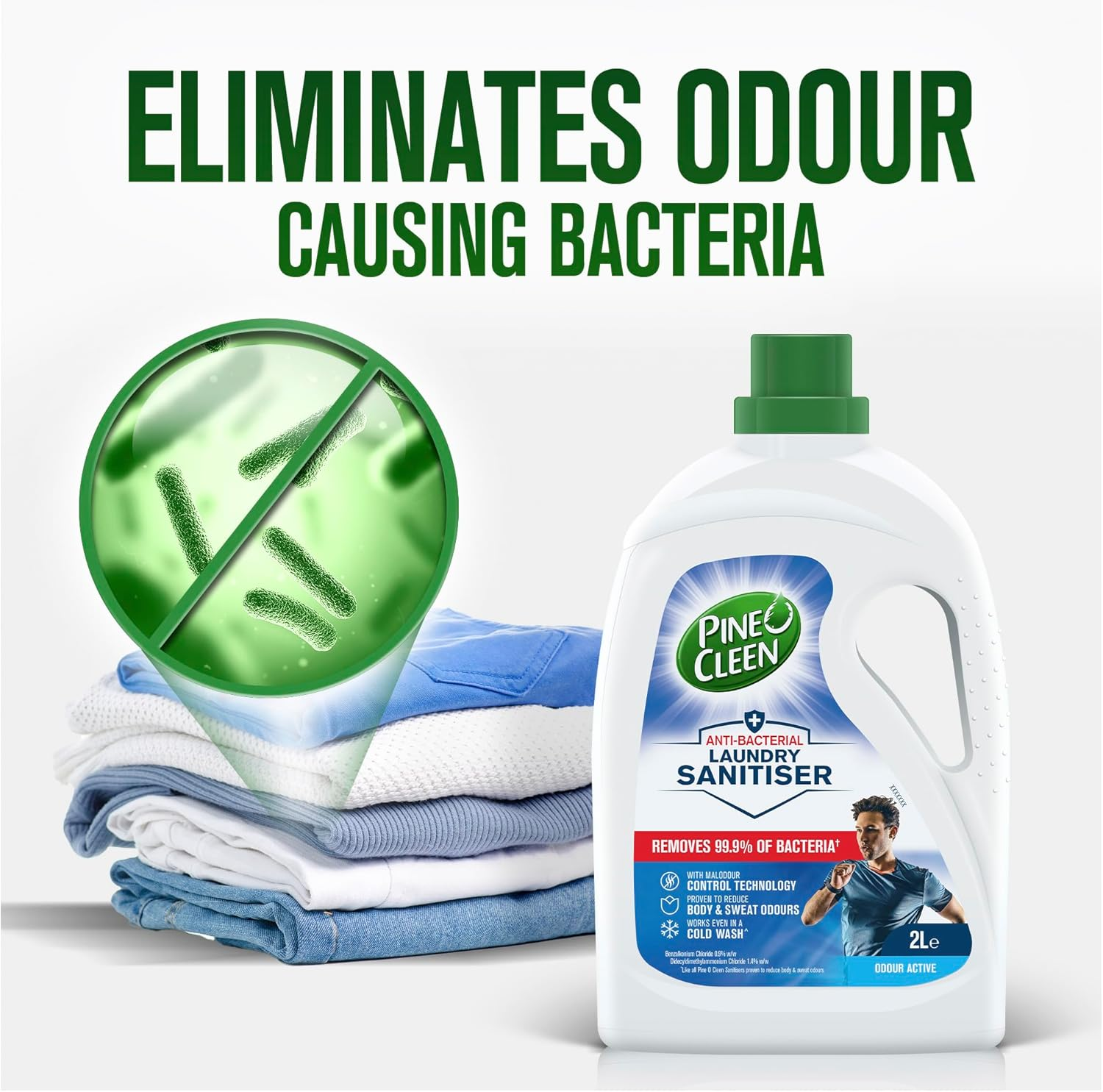 Pine O Cleen Laundry Sanitiser, Odour Active, 2L image number 1