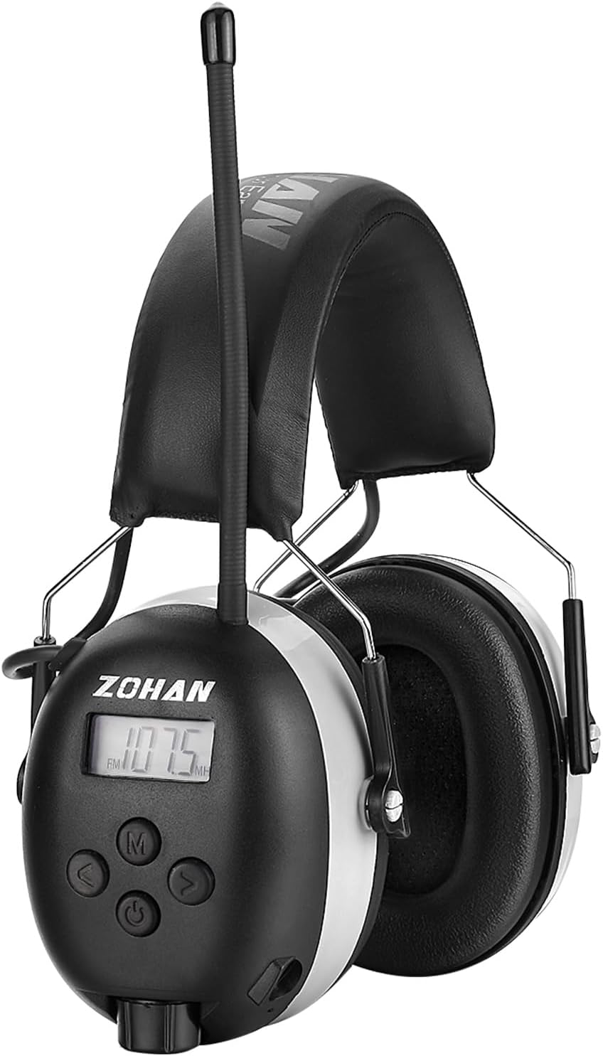 ZOHAN EM042 Digital AM FM Radio Hearing Protectors, Ideal for Lawn Mowing and Landscaping