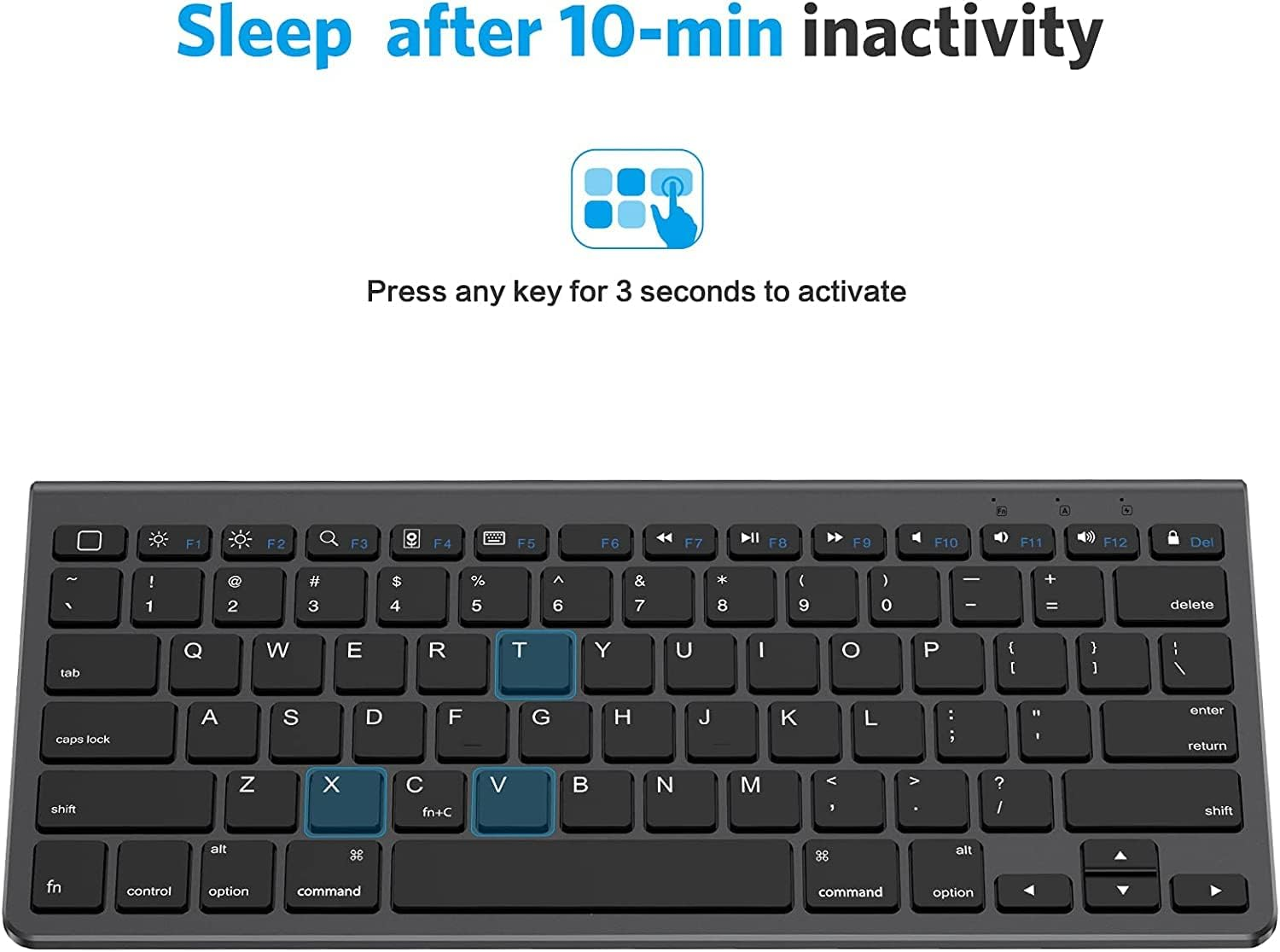 OMOTON Ultra-Slim Bluetooth Keyboard with Sliding Stand for New Ipad 2017, Ipad Pro, Ipad Mini 4/3/2/1, Ipad 4/3/2, Iphone 8/8 Plus, Iphone X and Other Bluetooth Enabled Devices (Black)