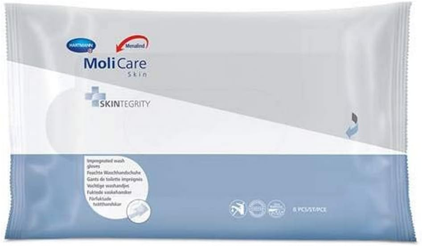 Molicare Skin Impregnated Wash Gloves 8-Pieces Pack