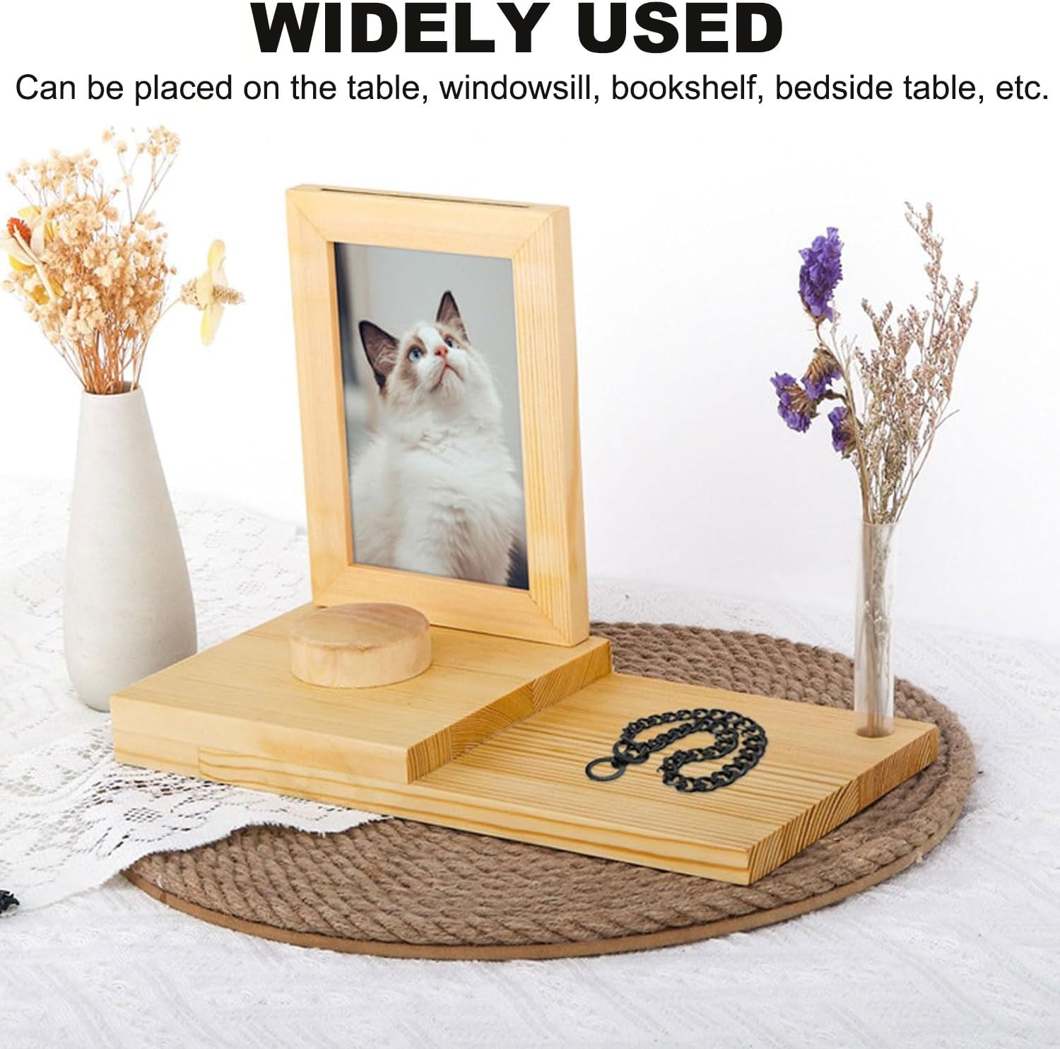 Pet Memorial Photo Frame &ndash; Handmade Wooden Tabletop Photo Frame and Pet Urn, Dog Passing Away Gifts, Pet Memorial Keepsake for Pet Lovers&rsquo; Desktop image number 3