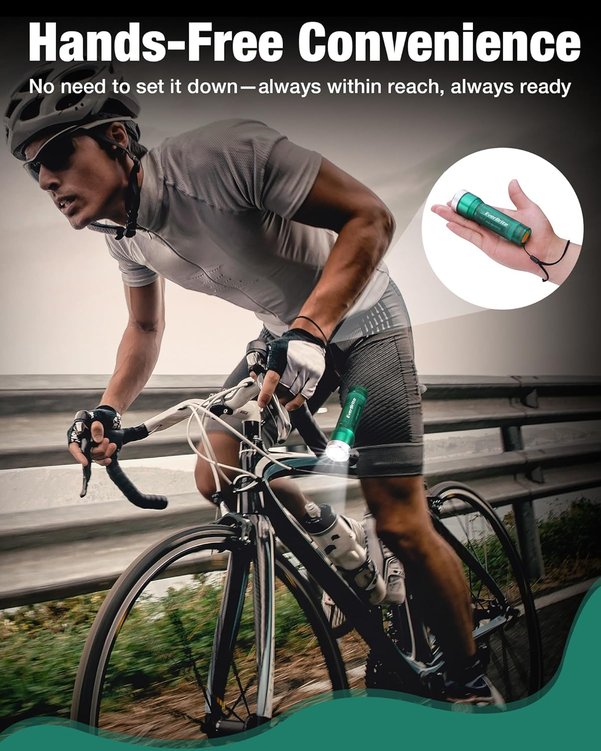 Everbrite Mini Flashlight, LED Flash Light with 3 Modes, 3 AAA Batteries Included, Water-Resistant Small Flashlight for Emergencies and Camping, Green, 1 Pack - Blue image number 5