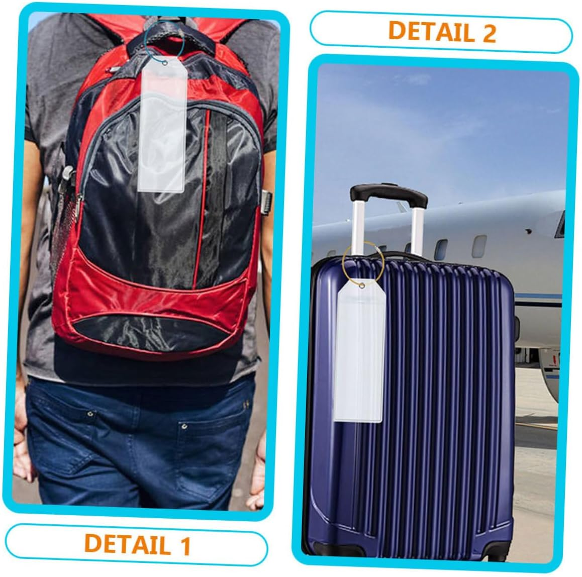 FUNOMOCYA 7Pcs Luggage Tag Hangtag Bag Tags Cruise Suitcase Travel Packing Organizers image number 5