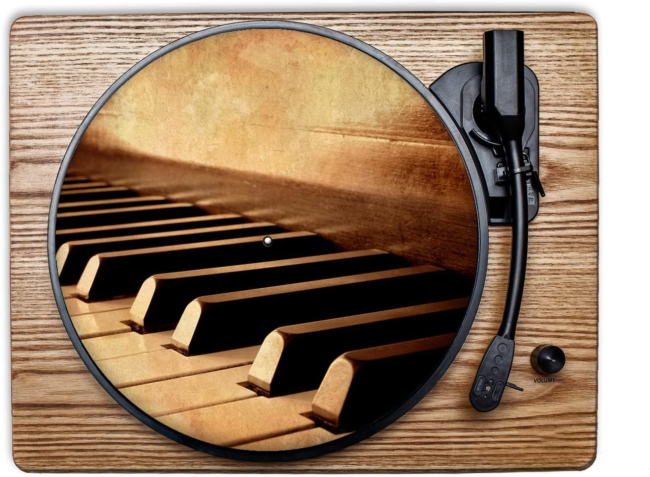 Slipmat - Record Player Mat Made of Rubber Waves of Sound - Mat for Gramophone 30.5 Cm (12 Inches)