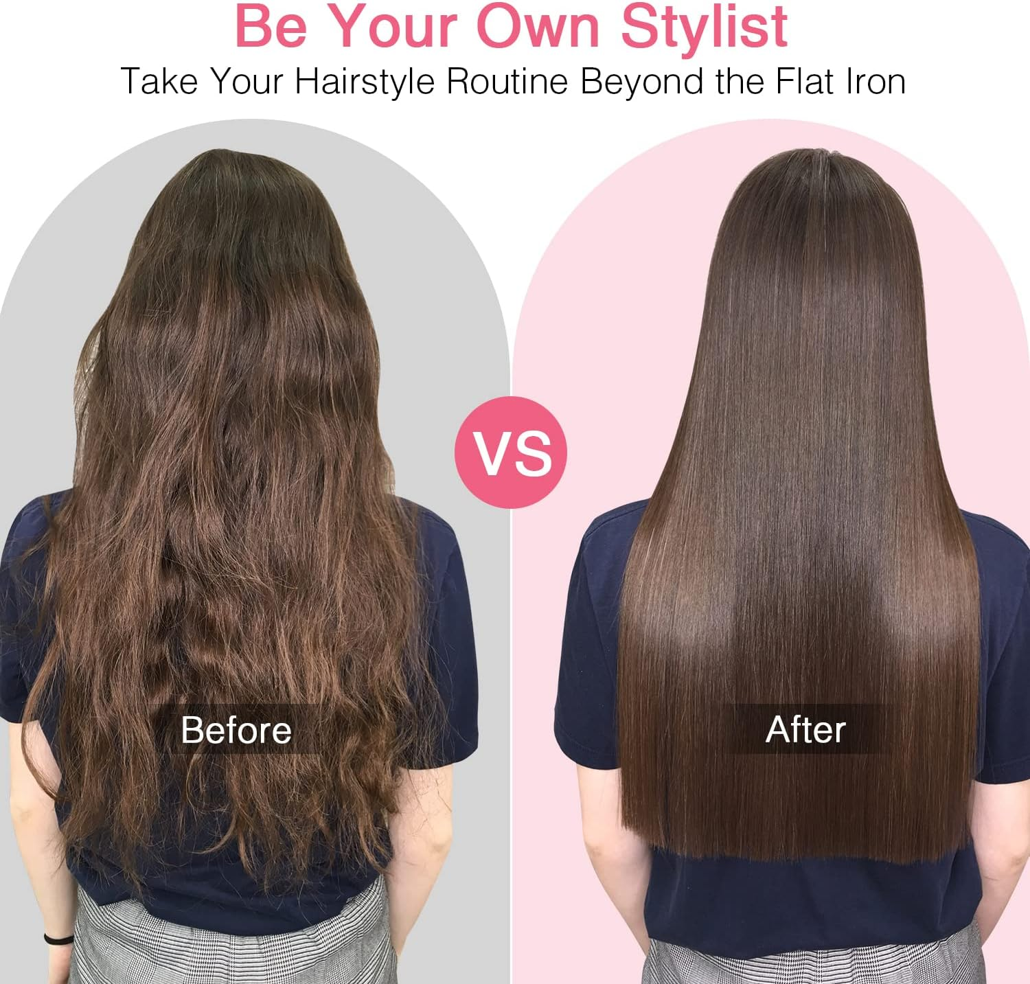 Miropure 2 in 1 Ionic Hair Straightener Brush with Heat Resistant Glove and Temperature Lock Function (Black) image number 6