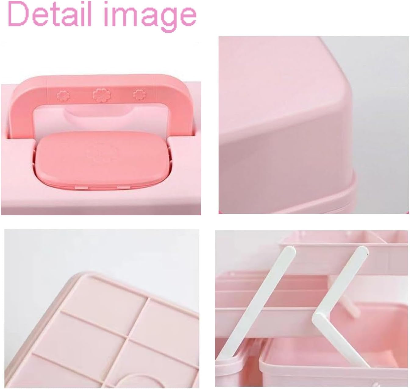 Roczential Hair Accessories Organizer for Girls Headbands, Clips, Ties Baby Girl Supplies, Lockable Three-Layer Folding Craft Organizers and Storage Plastic Jewelry Box (34 * 19Cm) image number 3