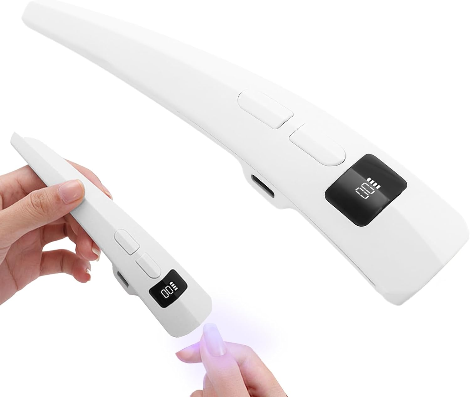 Nail UV Lamp - Handheld Uv Light with LCD Display | Pedicure Tools for Salon Travel Repair Practice Beginner Professional