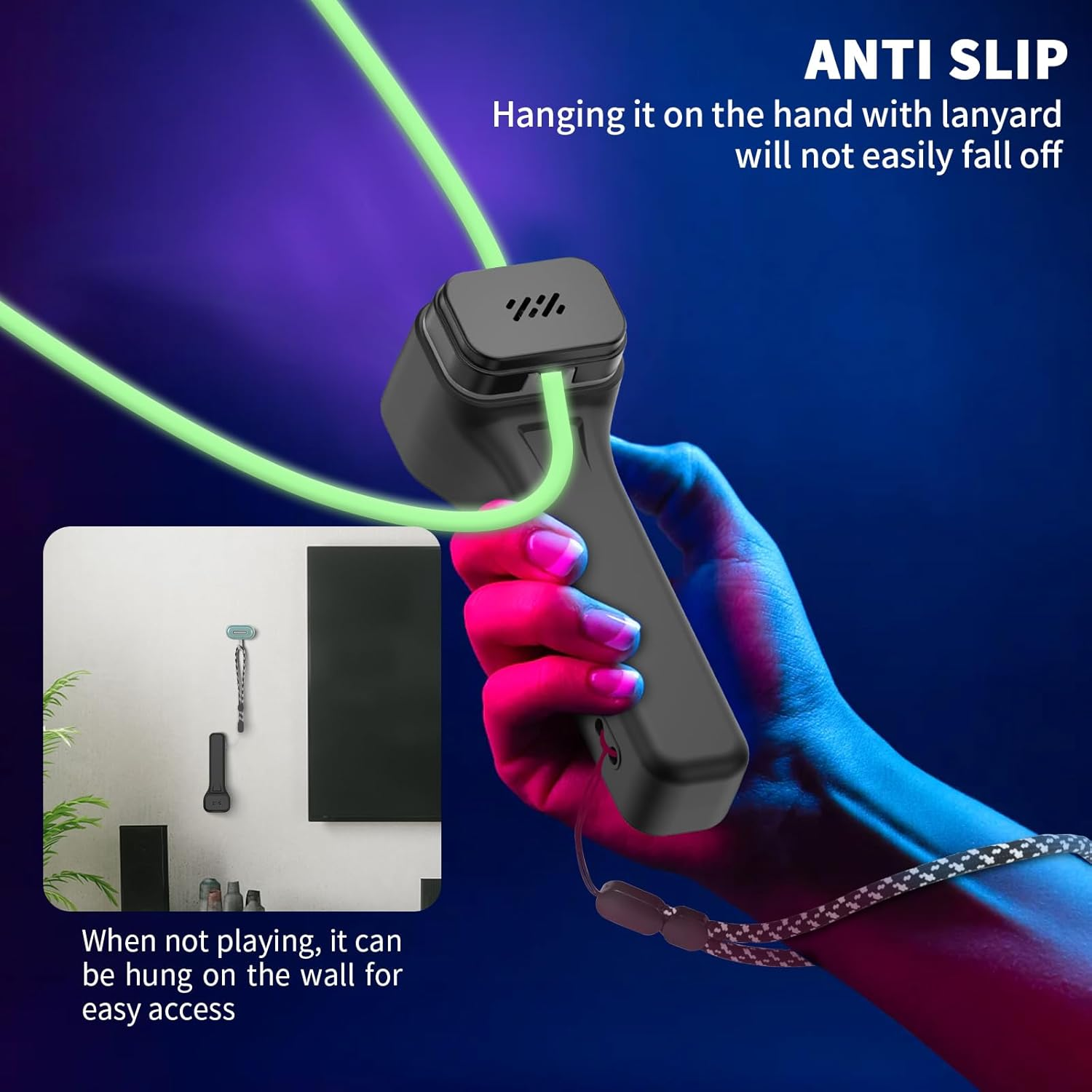 Silicone Case Cover for Loop Lasso Nano String Shooter Toy,Anti Slip Shockproof Protective Case Compatible Loop Lasso Nano String Shooter Toy, Cover for String Shooter Toy with Lanyard (Black) image number 1