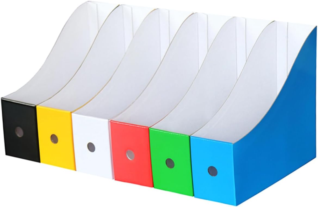 TEHAUX 6-Color Paper File Document Organizer Rack with Opp Bag, Desktop File Holder for Student Desk, Office Magazine Storage Box with Stickers, Document Folder Storage System image number 3