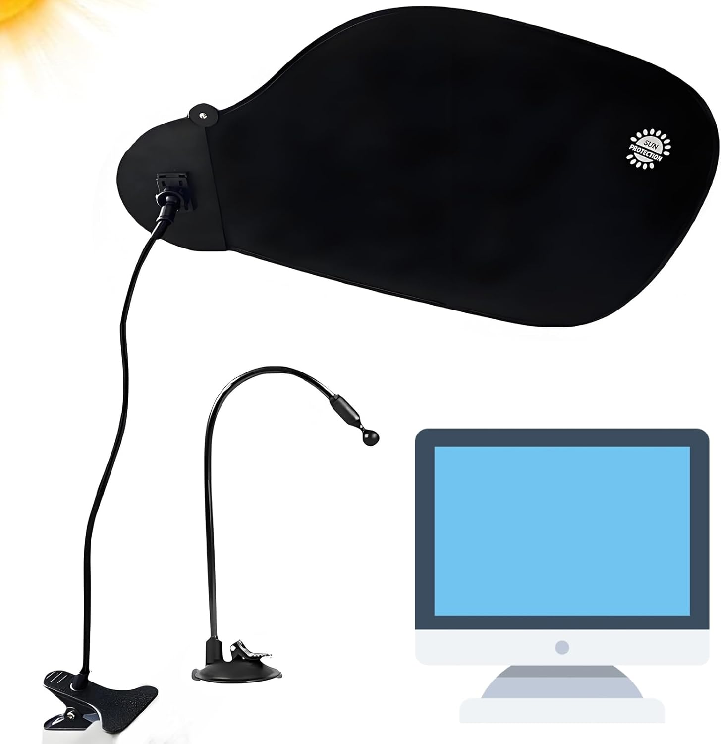Adjustable Office Cubicle and Desk Shade - Flexible Desk Light Blocker for Privacy, Glare Reduction & Comfort, Laptop Sun Shade for Working outside Essential Office Desk Accessory