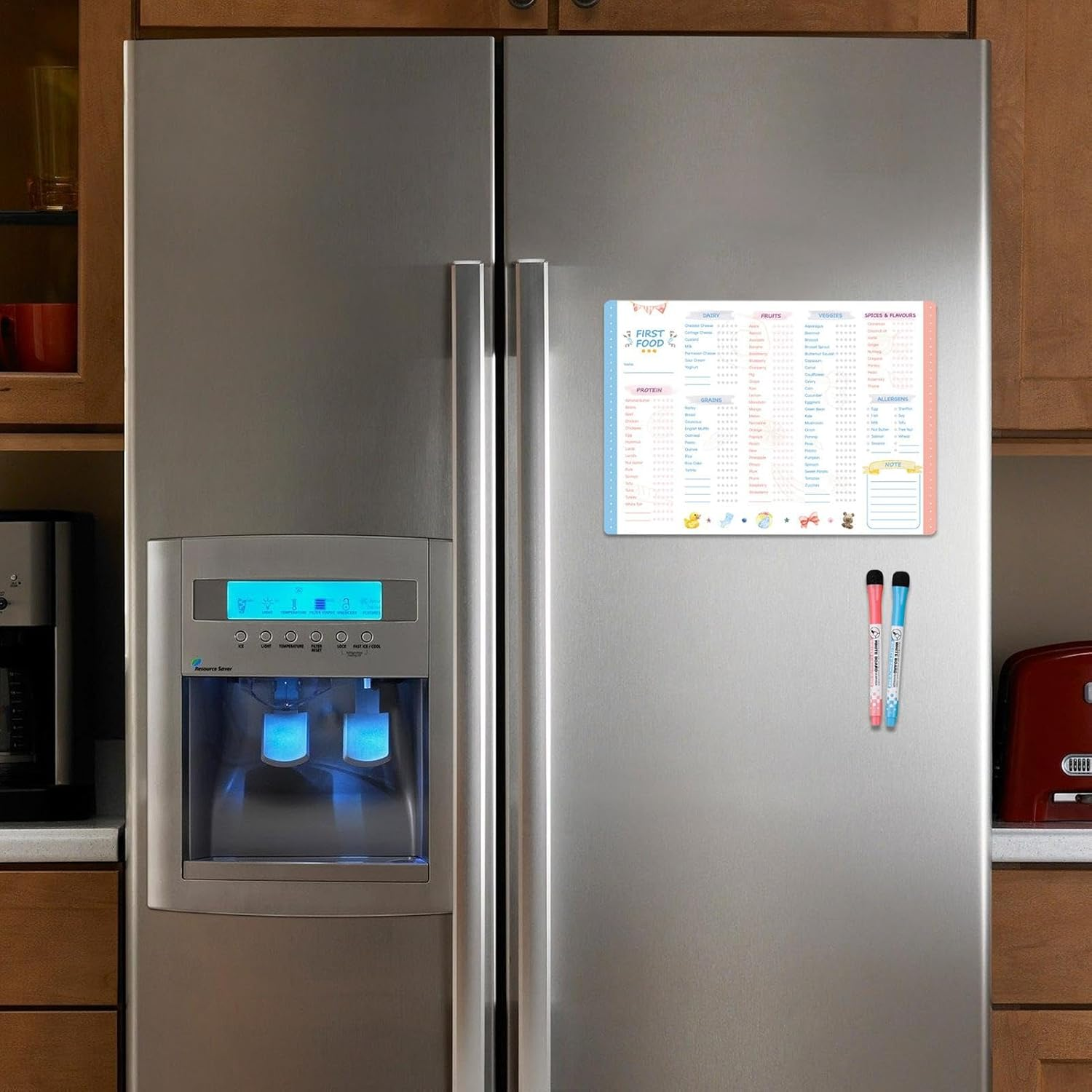 Baby'S First Foods Tracker Fridge Magnet, Dry Erase Activity Poster, Solid Foods Chart, Daily Food Log, 101 before 1, Baby Food Chart Weaning Chart, A3 Size image number 3