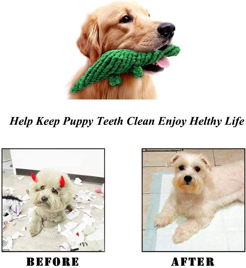 Dog Rope Toy Set Puppy Pet Chew Training Animal Design Durable Interactive Toys Dental Health Teeth Cleaning Toy for Small Medium Dog Biting Toys image number 6