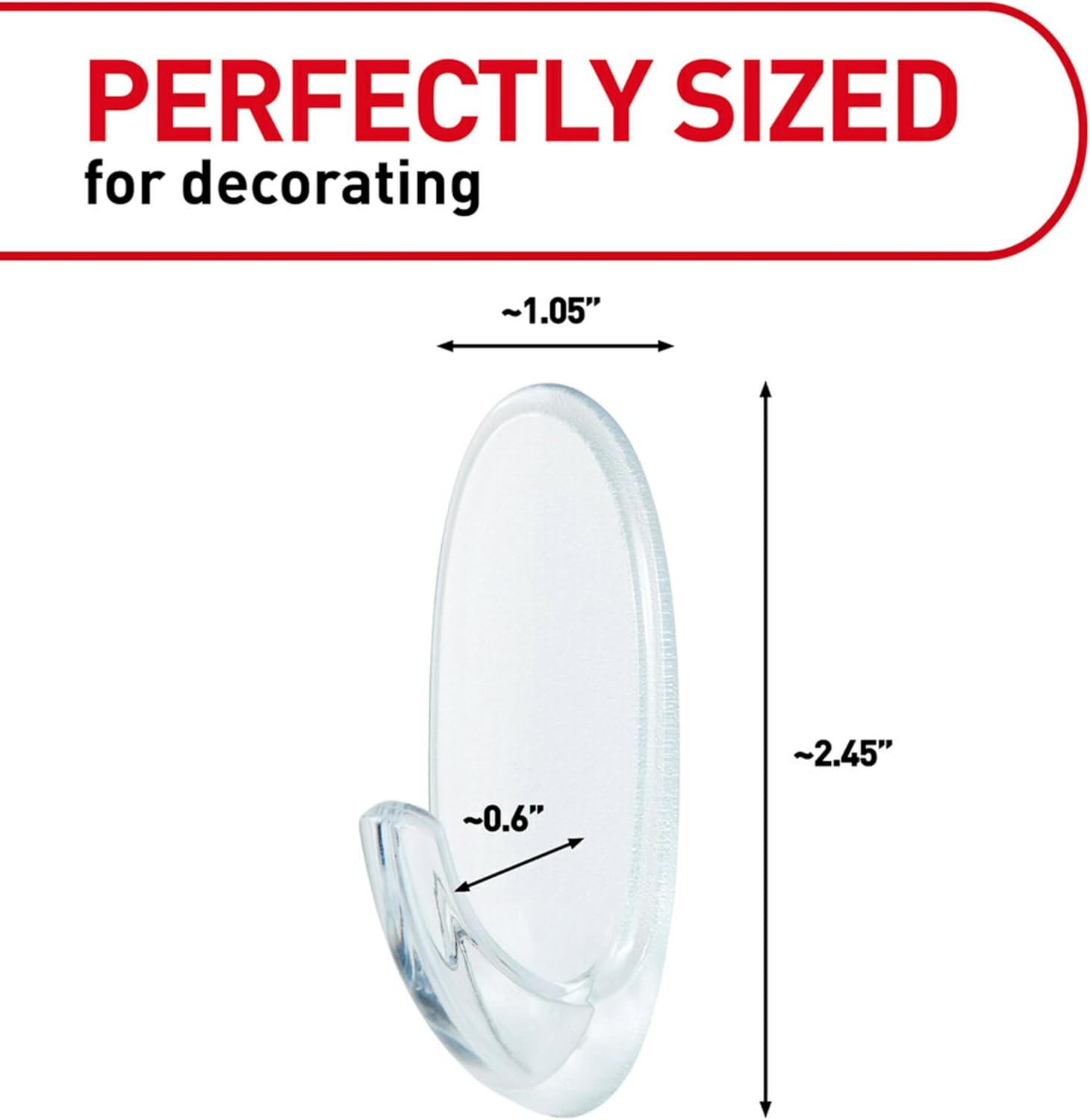 Command Medium Clear Oval Value Pack, 7 Hooks and 12 Strips, CL091-7NA image number 4