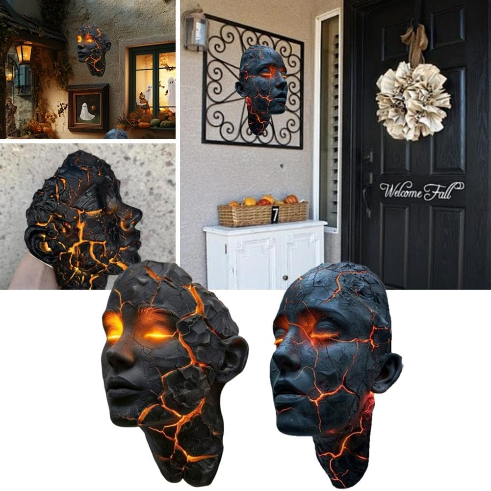 Cracked Soul LED Wall Light - 3D Shattered Glass Gothic Sconce for Halloween, Bedroom, Living Room Decor (Style A) image number 5