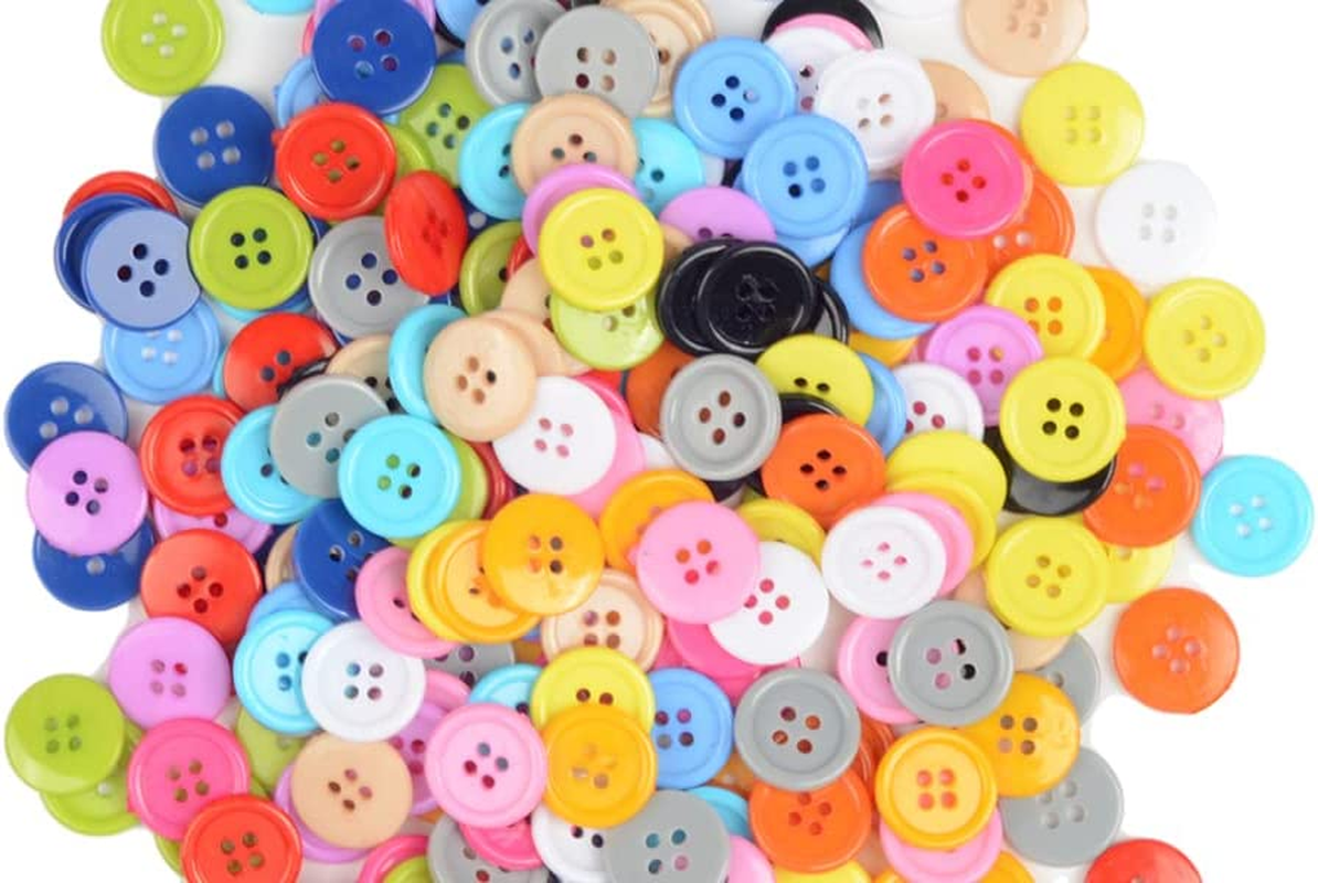 180Pcs Multicolor Resin round 4-Hole Sewing Buttons, 18Mm, Suitable for Clothing, Pillow Cases & DIY Craft image number 2