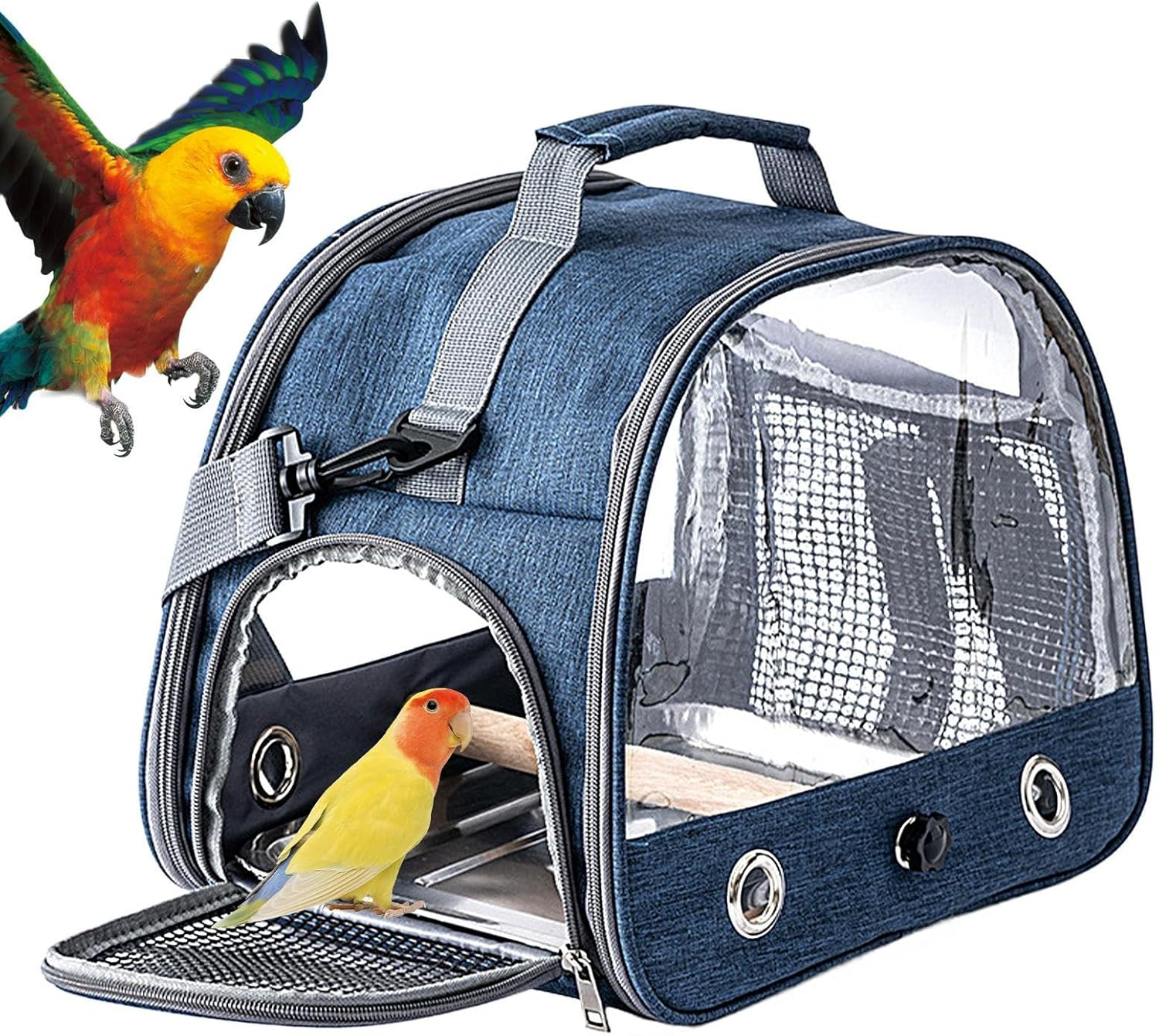 Bird Travel Cage - Portable Bird Travel Bag | Travel Backpack with Perch and Standing Tray, Breathable Pet Carrier for Veterinary Visits, Outdoor Adventure, Shopping