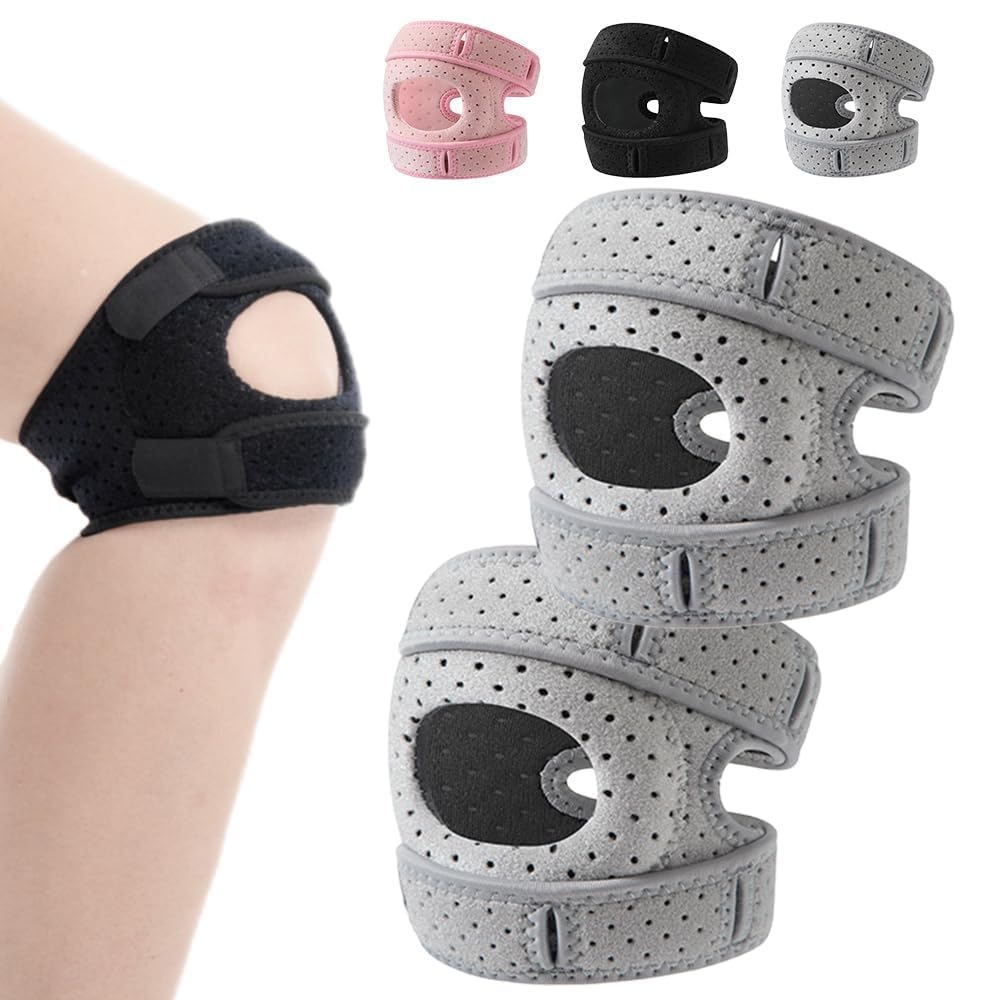 Wellknee Knee Brace 2 Pack for Men & Women: Knee Support & Compression Sleeve for Meniscus Tear, Arthritis, ACL - Volleyball Knee Pads, Knee Sleeves for Weightlifting Hiking Running Patella Support (Black, S/M)