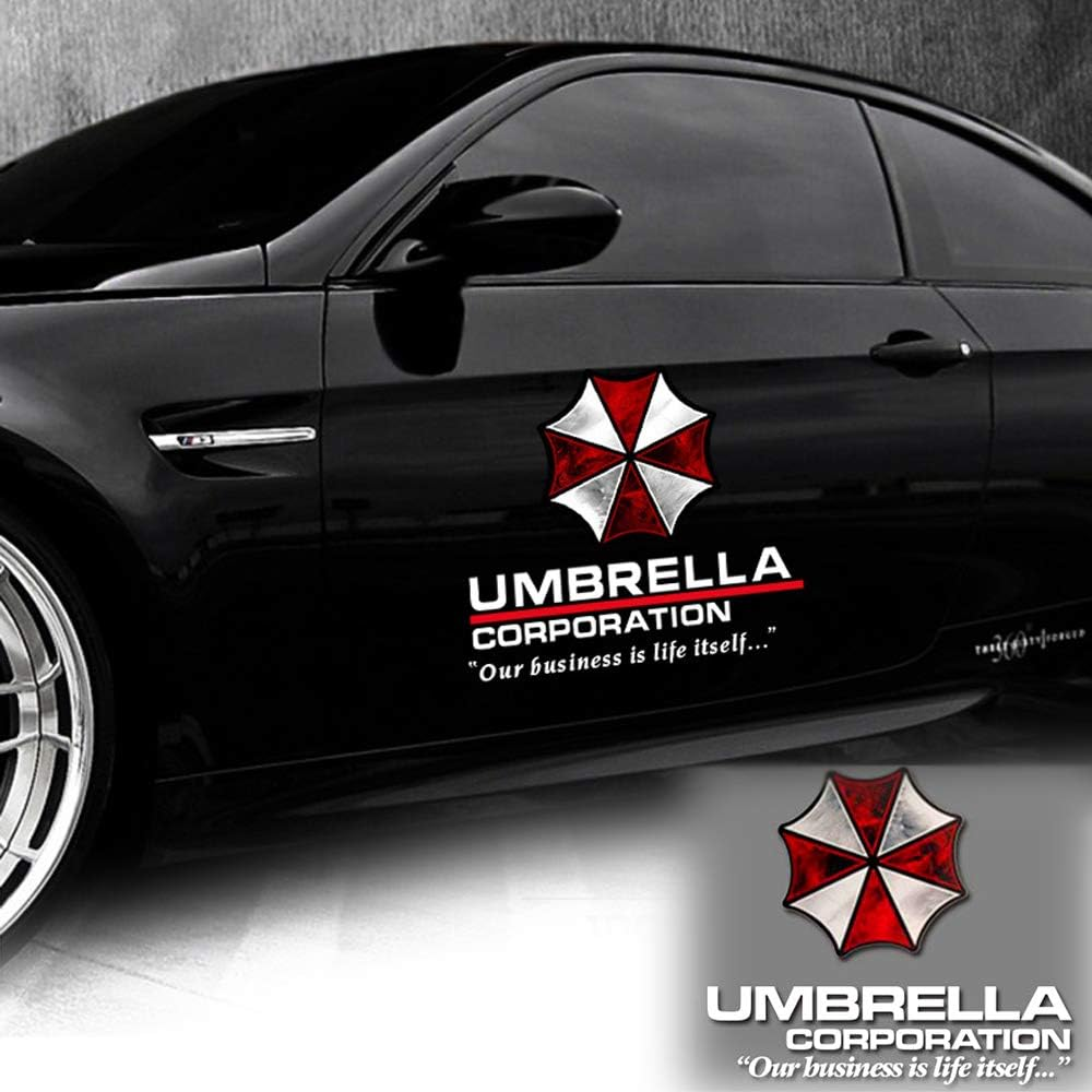 HINSCR Resi Dent Evi L Car Front Cover Decal Umbrella Corporation Logo Sticker Auto Body Vinyl Sticker for Vehicles (Style K - White Fonts-1Pcs-19.7In) image number 2