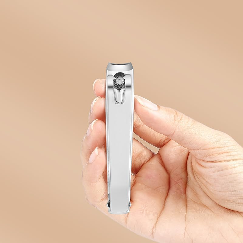 Ucheom Large Nail Clippers 2-Pack, Sharp Stainless Steel Fingernail & Toenail Trimmers with Nail File, Manicure Kit Fingernail Tools for Men & Women, Black and Silver Color image number 3