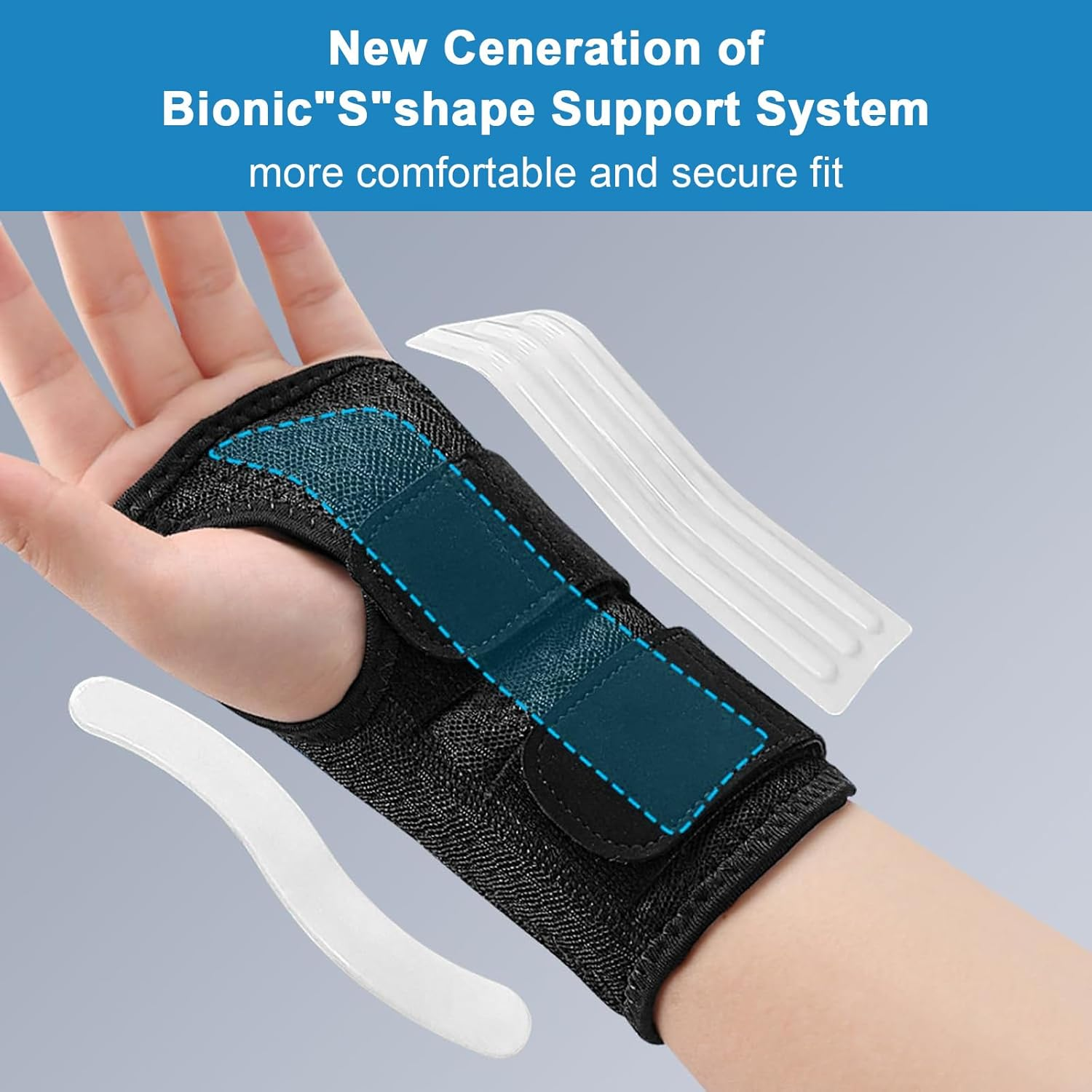 Carpal Tunnel Wrist Brace with Splint, Adjustable Wrist & Hand Support, Relieves Dequervain'S Tenosynovitis, Tendonit, Day & Night Wear for Pain Relief, Fits Left & Right Hand, Men & Women (Right) image number 6